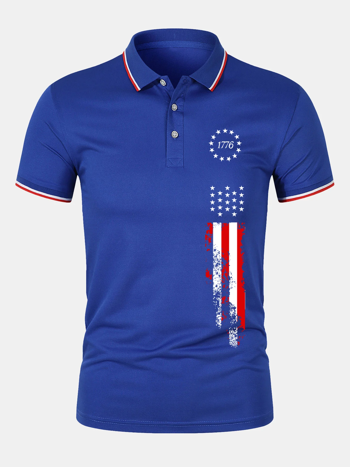1776 Amerikanisches Flaggenmuster Mesh Poloshirts Shirt - Image 4