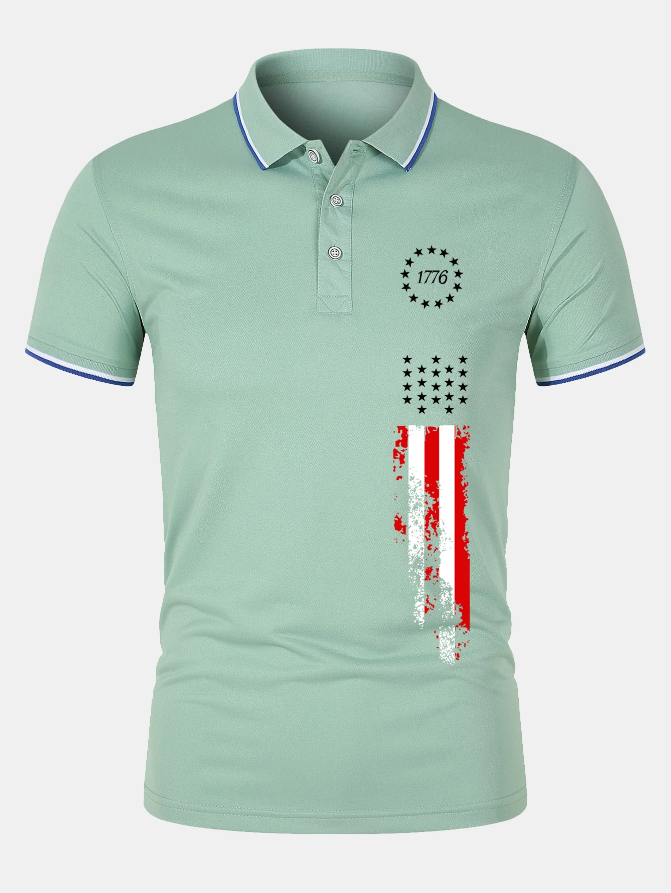 1776 Amerikanisches Flaggenmuster Mesh Poloshirts Shirt - Image 5