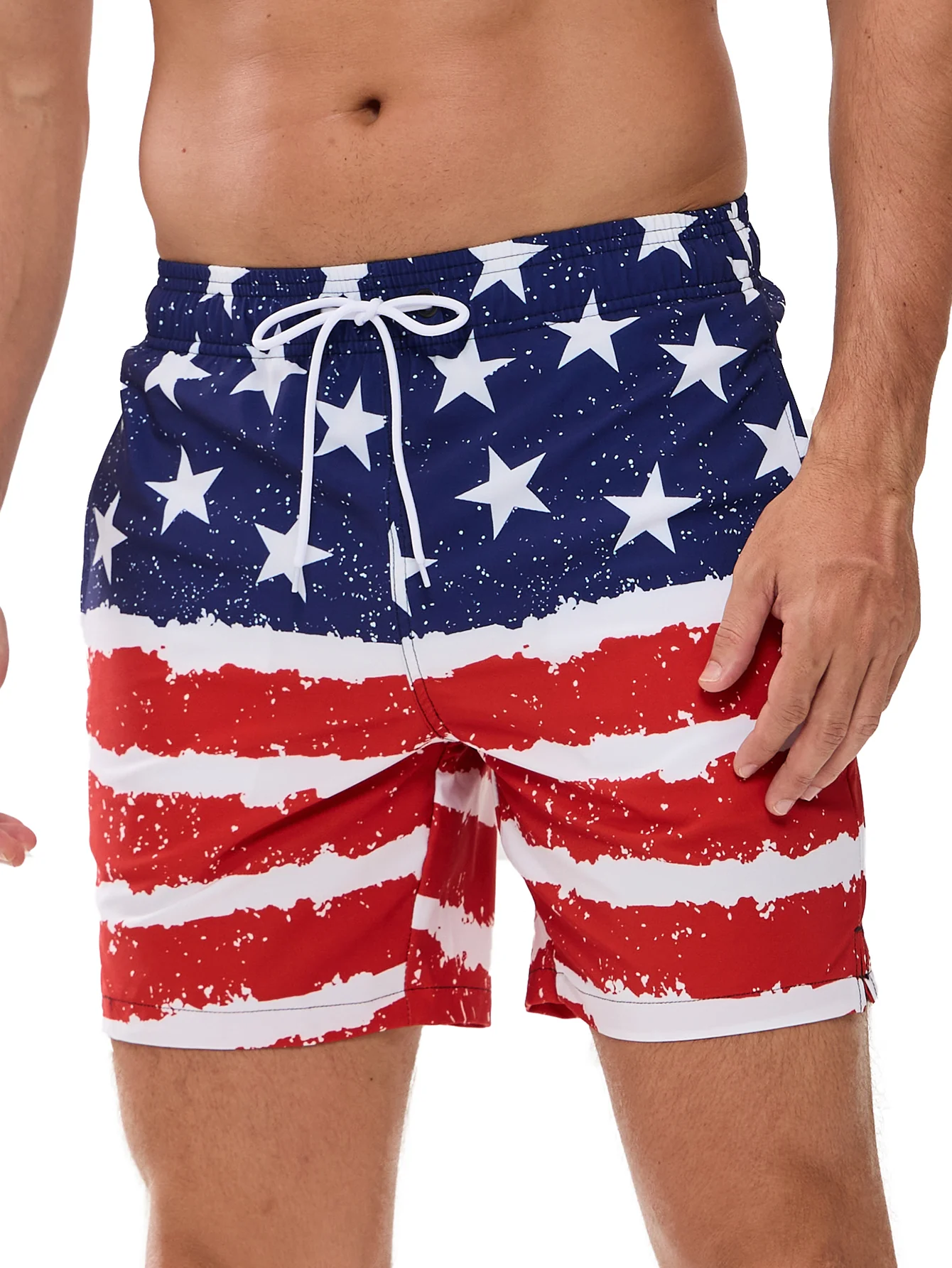 2 in 1 Stars and Stripes bedruckte Swim Shorts - Image 2