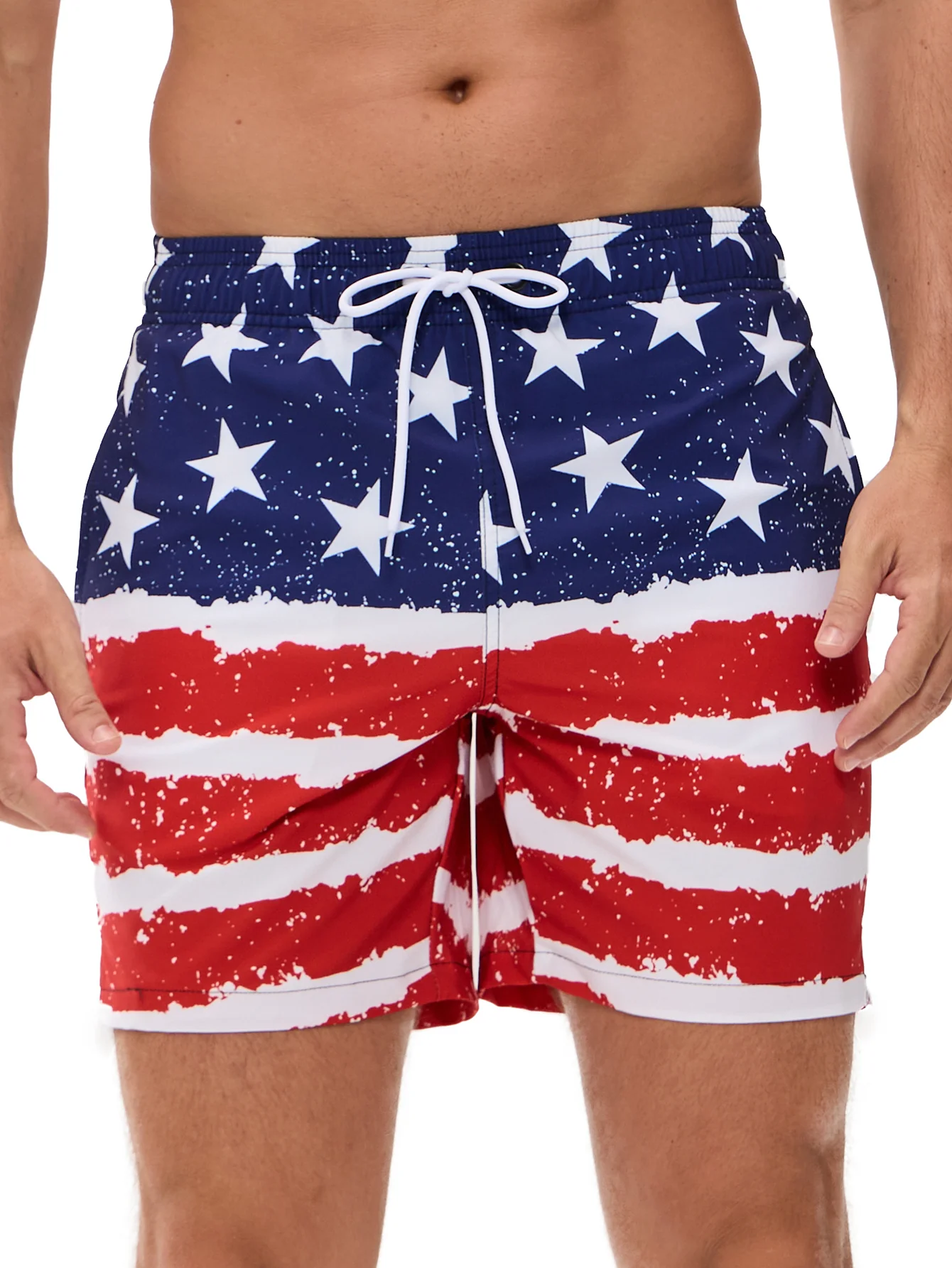 2 in 1 Stars and Stripes bedruckte Swim Shorts - Image 3