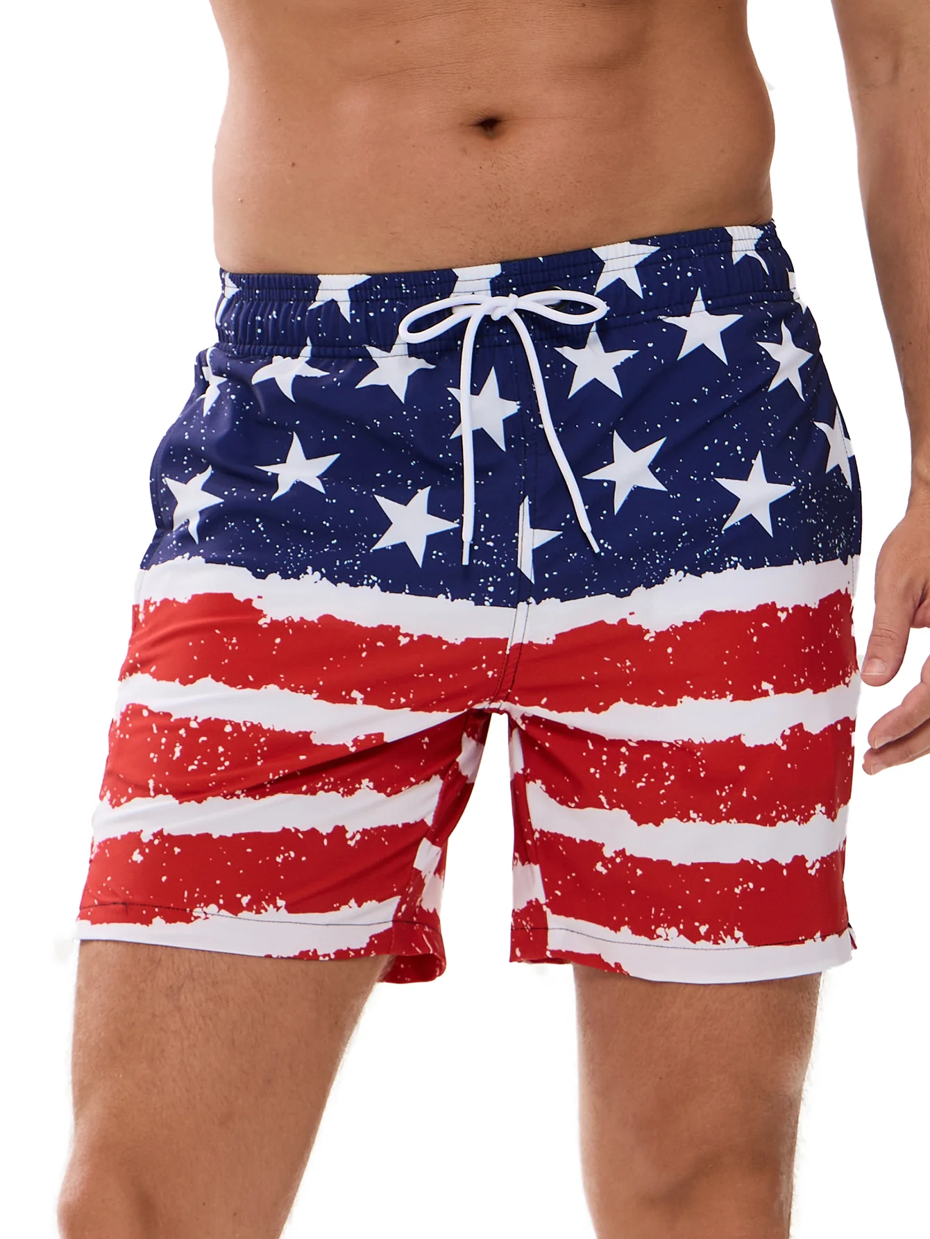 2 in 1 Stars and Stripes bedruckte Swim Shorts - Image 4