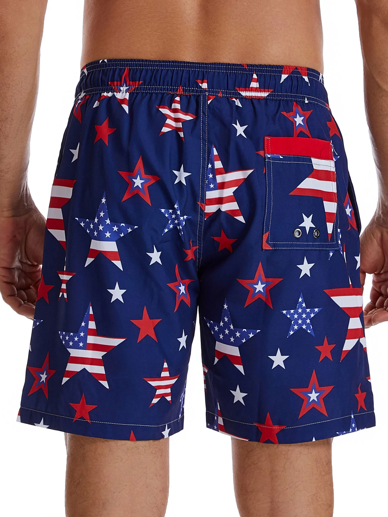 2 in 1 American Flag Sternmuster Bade-Shorts - Image 4