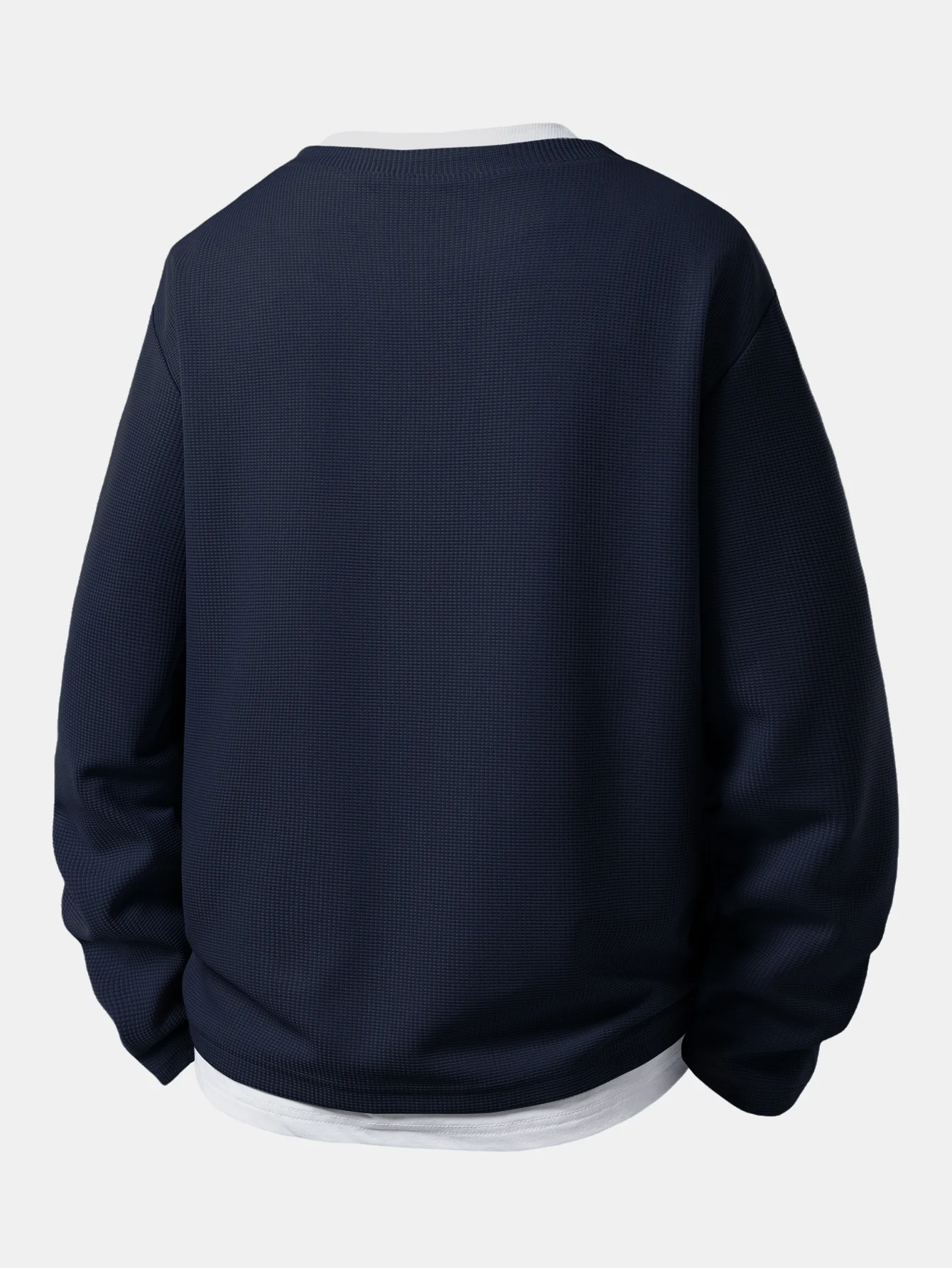 2 In 1 Button V-Neck Waffle T-Shirt With Pocket - Image 2