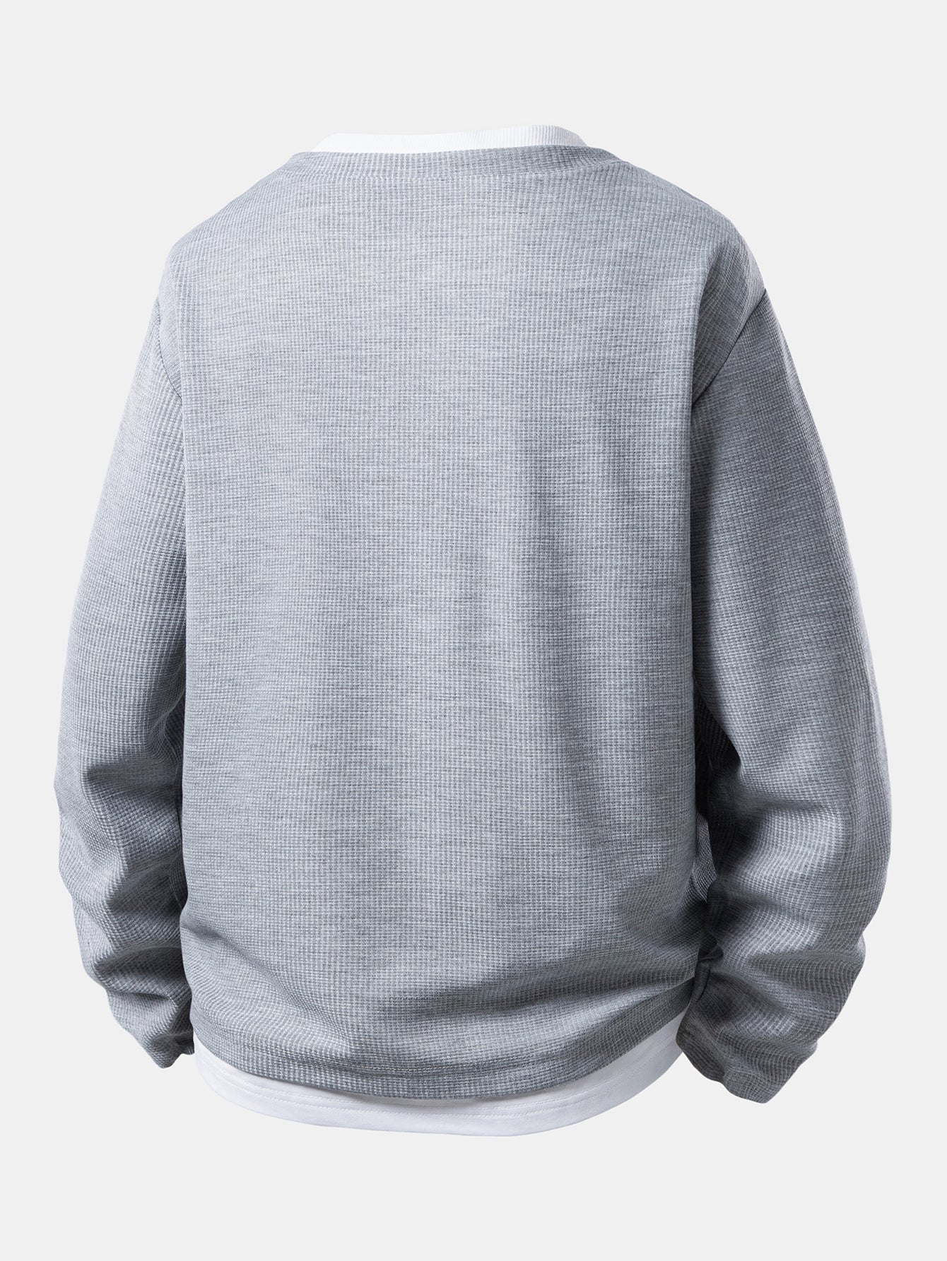 2 In 1 Button V-Neck Waffle T-Shirt With Pocket - Image 4