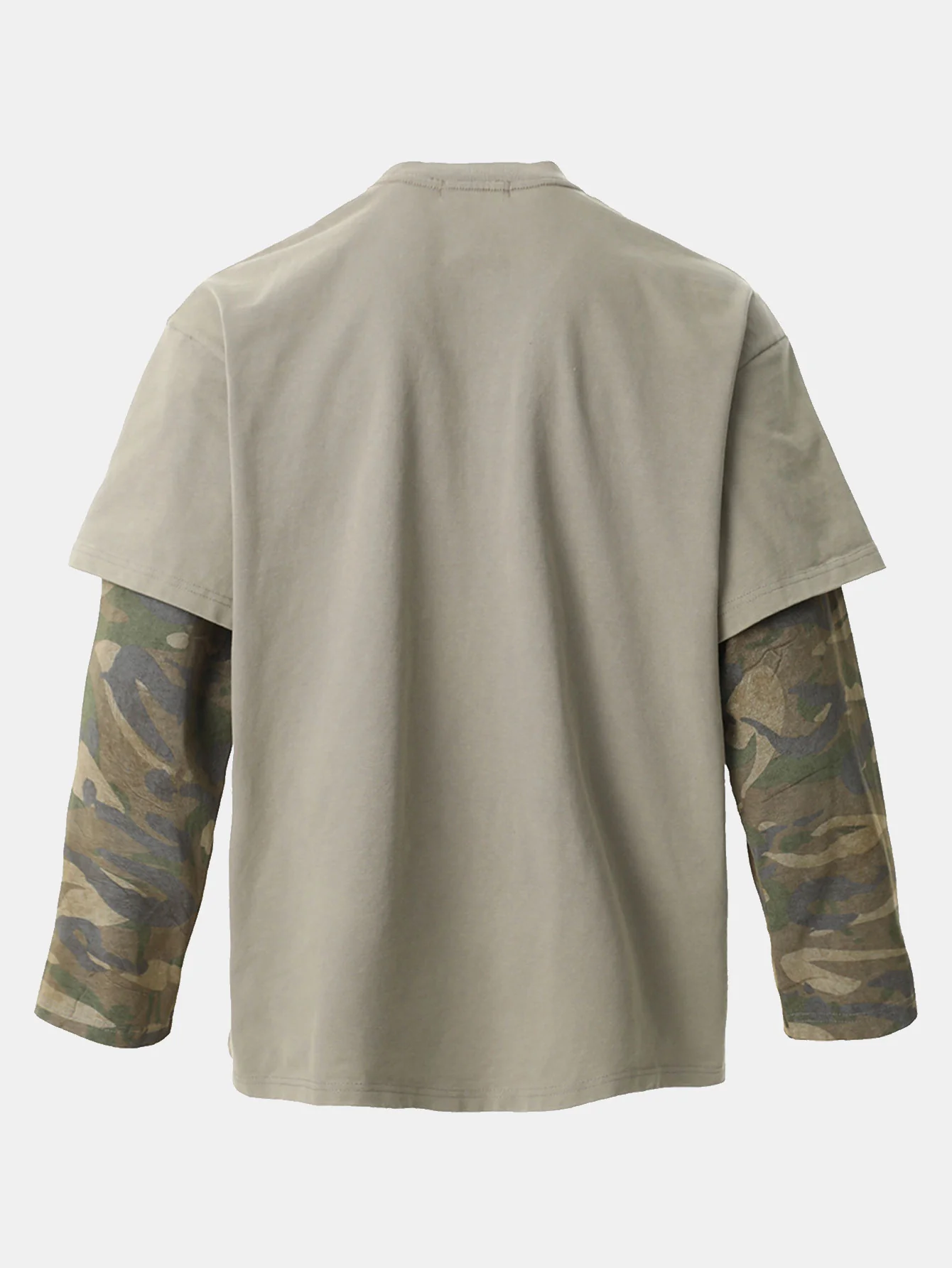 2 in 1 Tarnung Gewaschen Zerrissen Rock Print T-Shirt - Image 2
