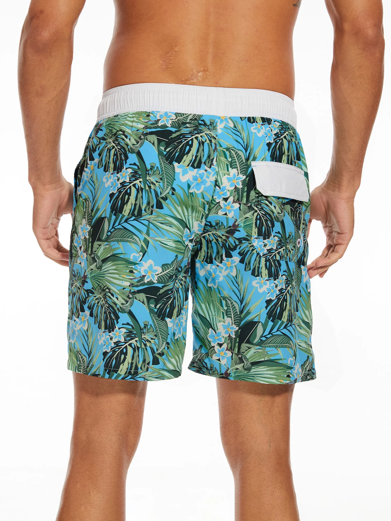 2 In 1 Kontrast Tropenprint Badehose - Image 3