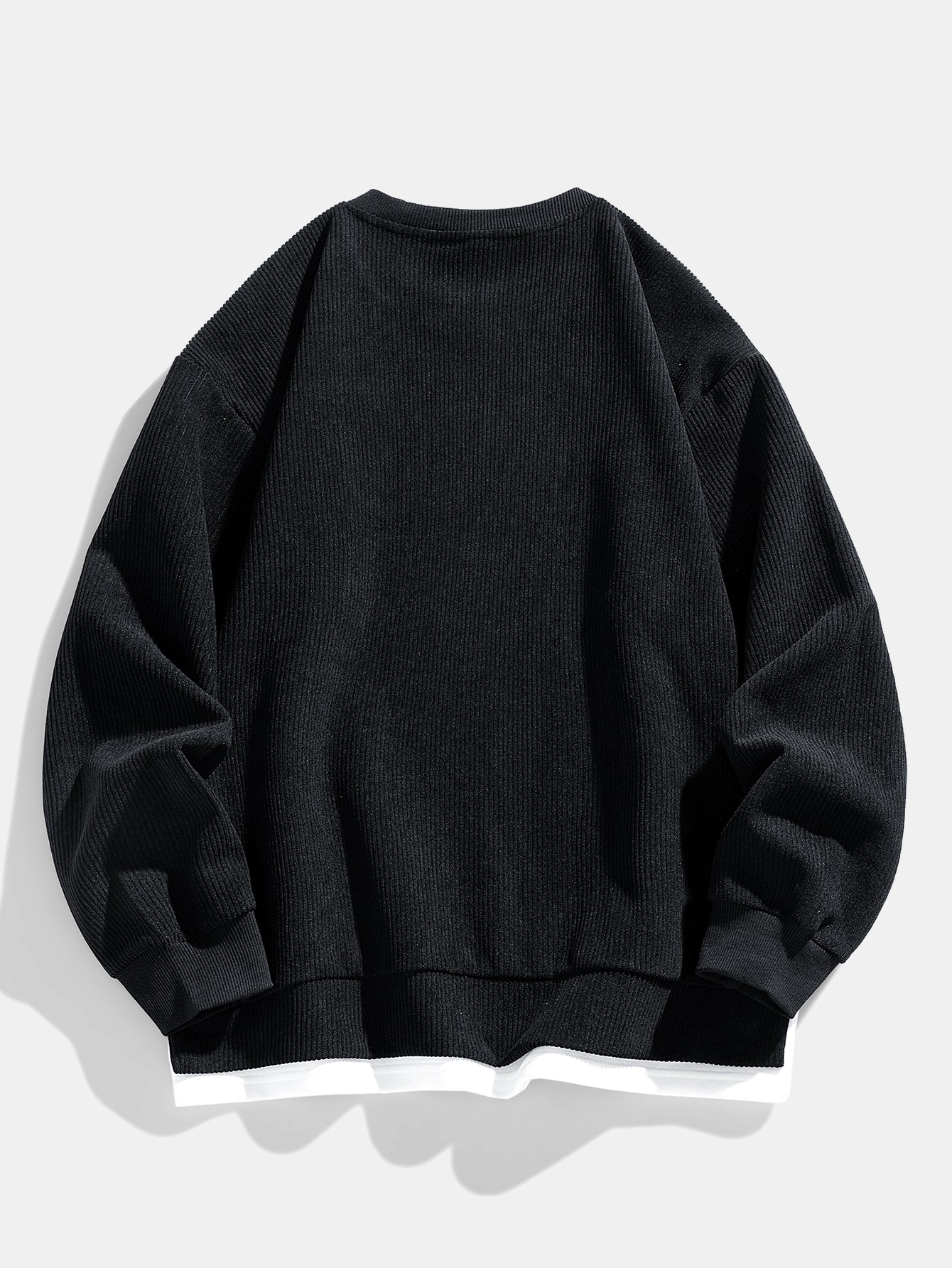 2 In 1 Crew Neck Stretch Corduroy Sweatshirt - Image 4