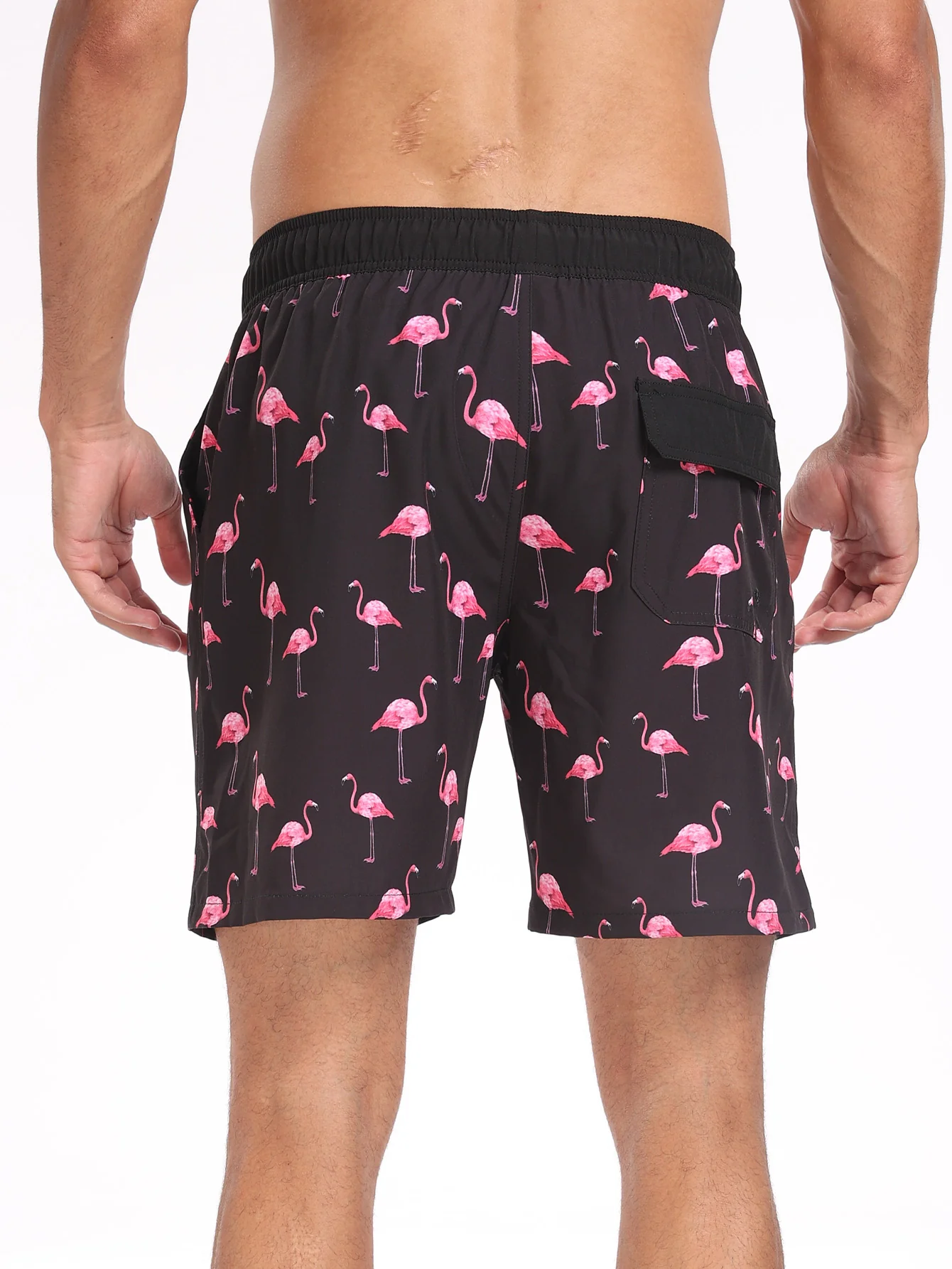 2-in-1 Flamingo-Print Taschen-Schnür-Schwimmshorts - Image 5