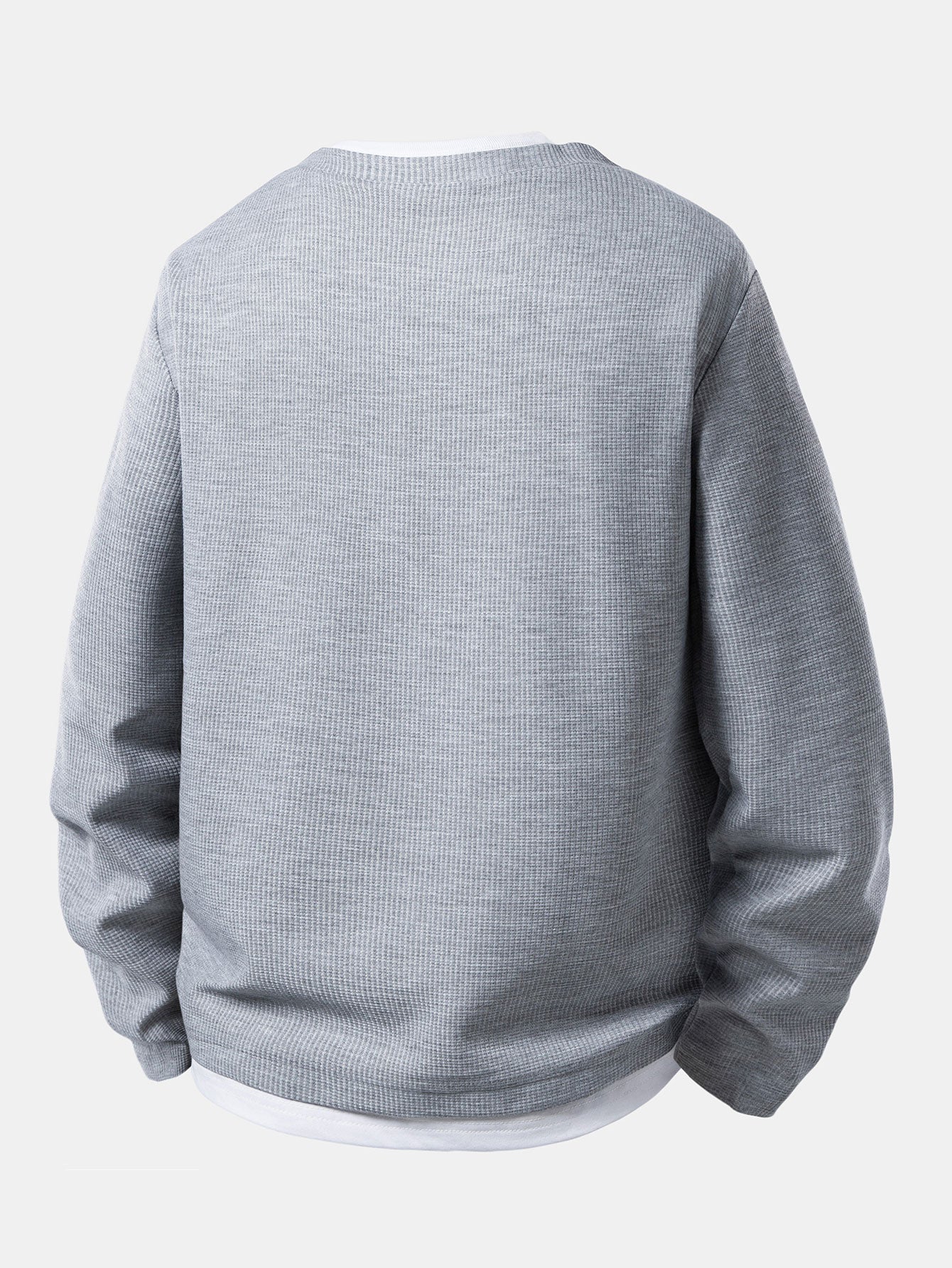 2 In 1 Henley Collar Waffle T-Shirt - Image 2