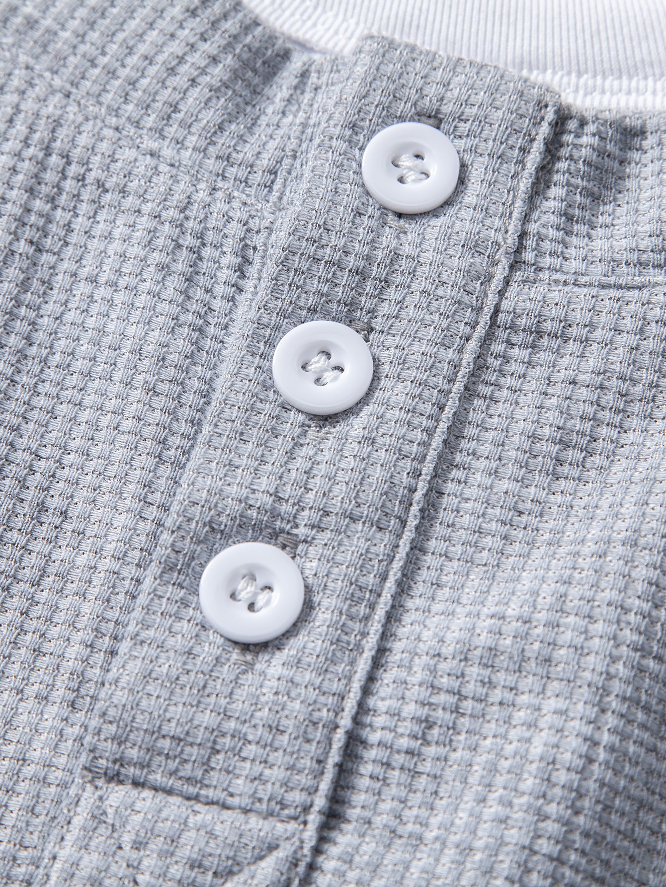2 In 1 Henley Collar Waffle T-Shirt - Image 6
