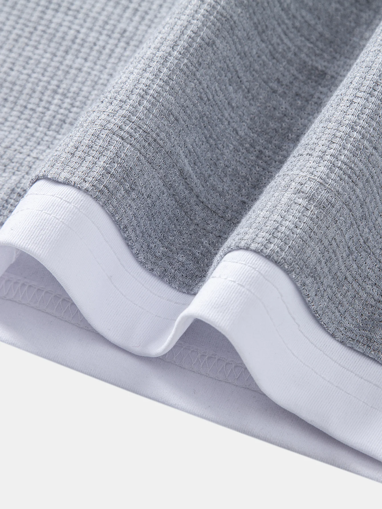 2 In 1 Henley Collar Waffle T-Shirt - Image 7