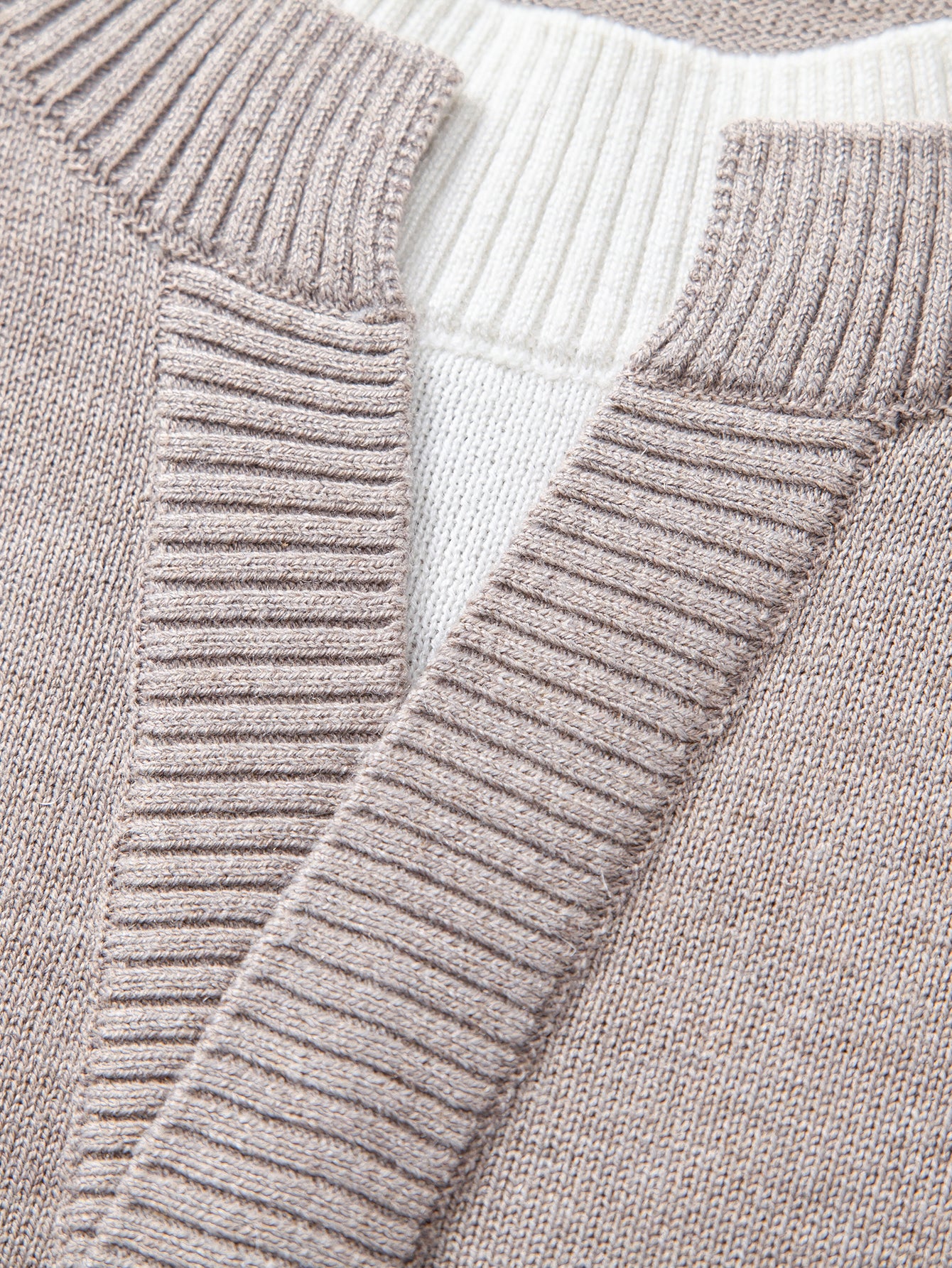 Long Sleeve 2 In 1 Split Neck Sweater - Image 16