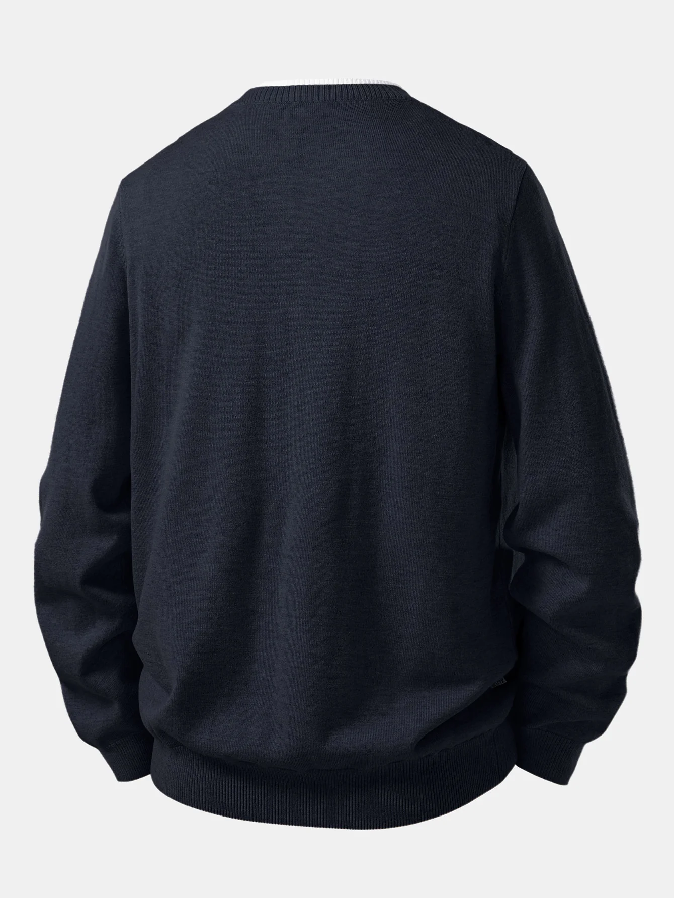 Long Sleeve 2 In 1 Split Neck Sweater - Image 2