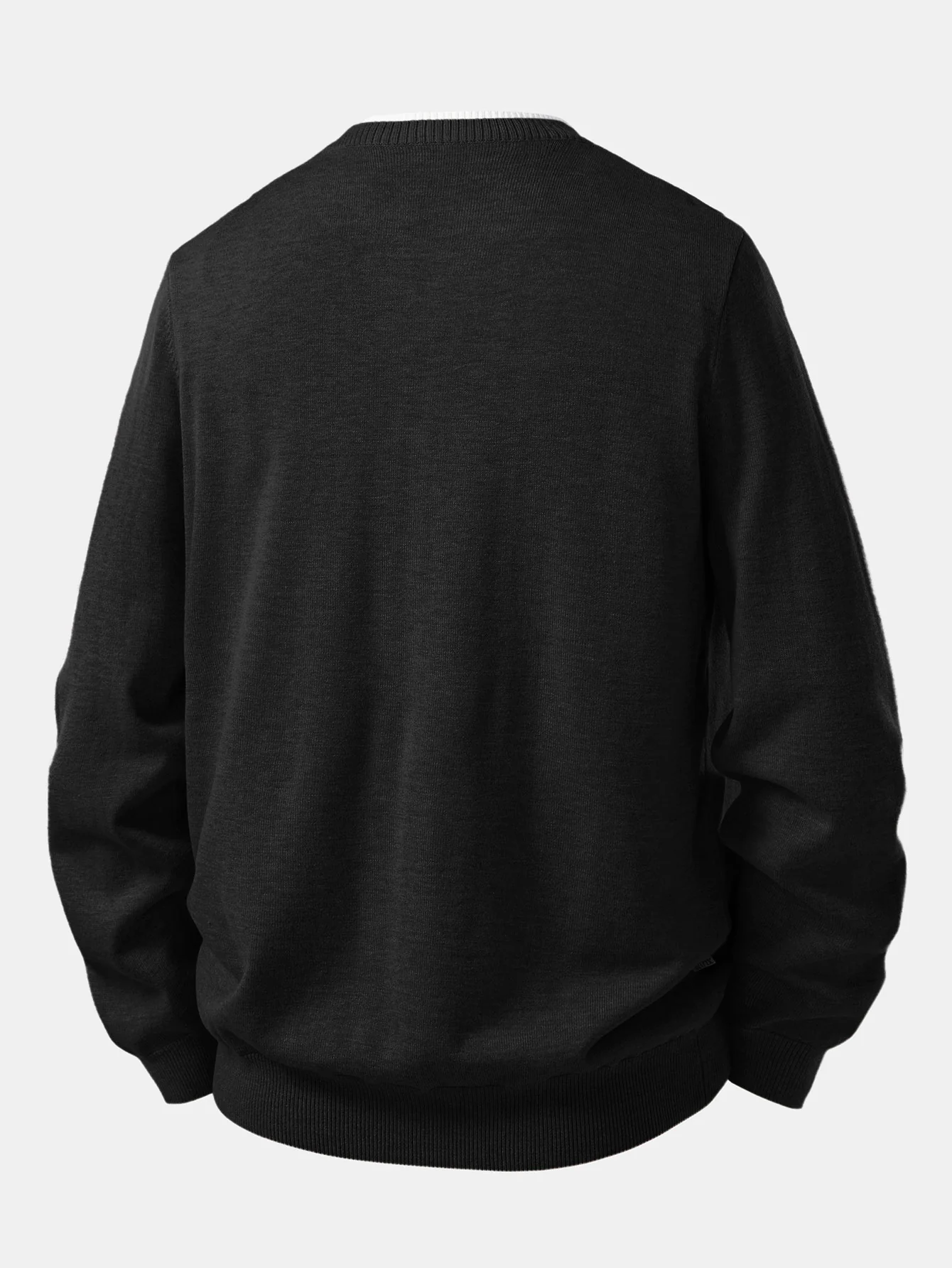 Long Sleeve 2 In 1 Split Neck Sweater - Image 4