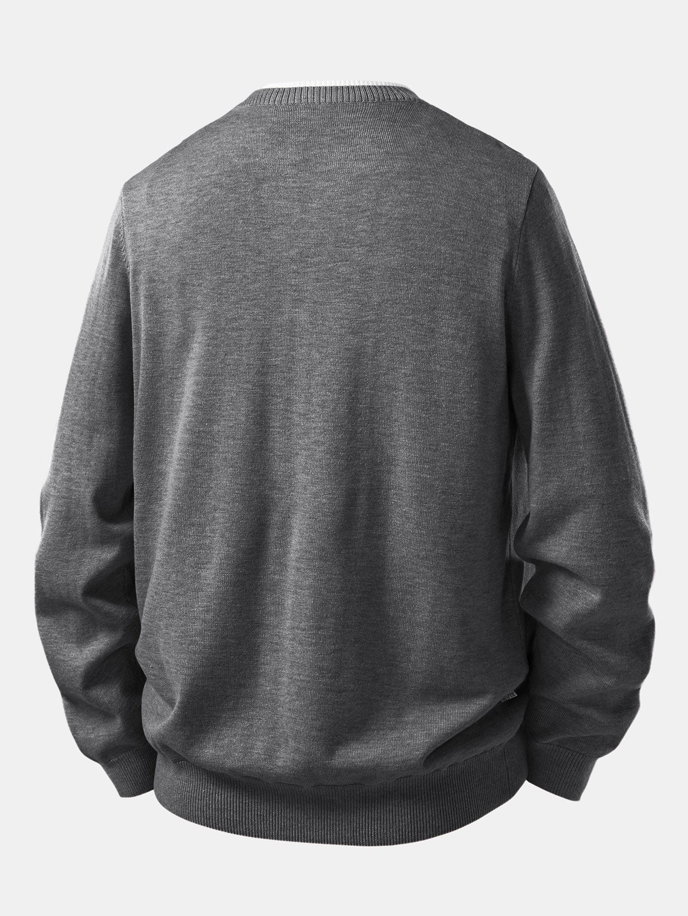 Long Sleeve 2 In 1 Split Neck Sweater - Image 8