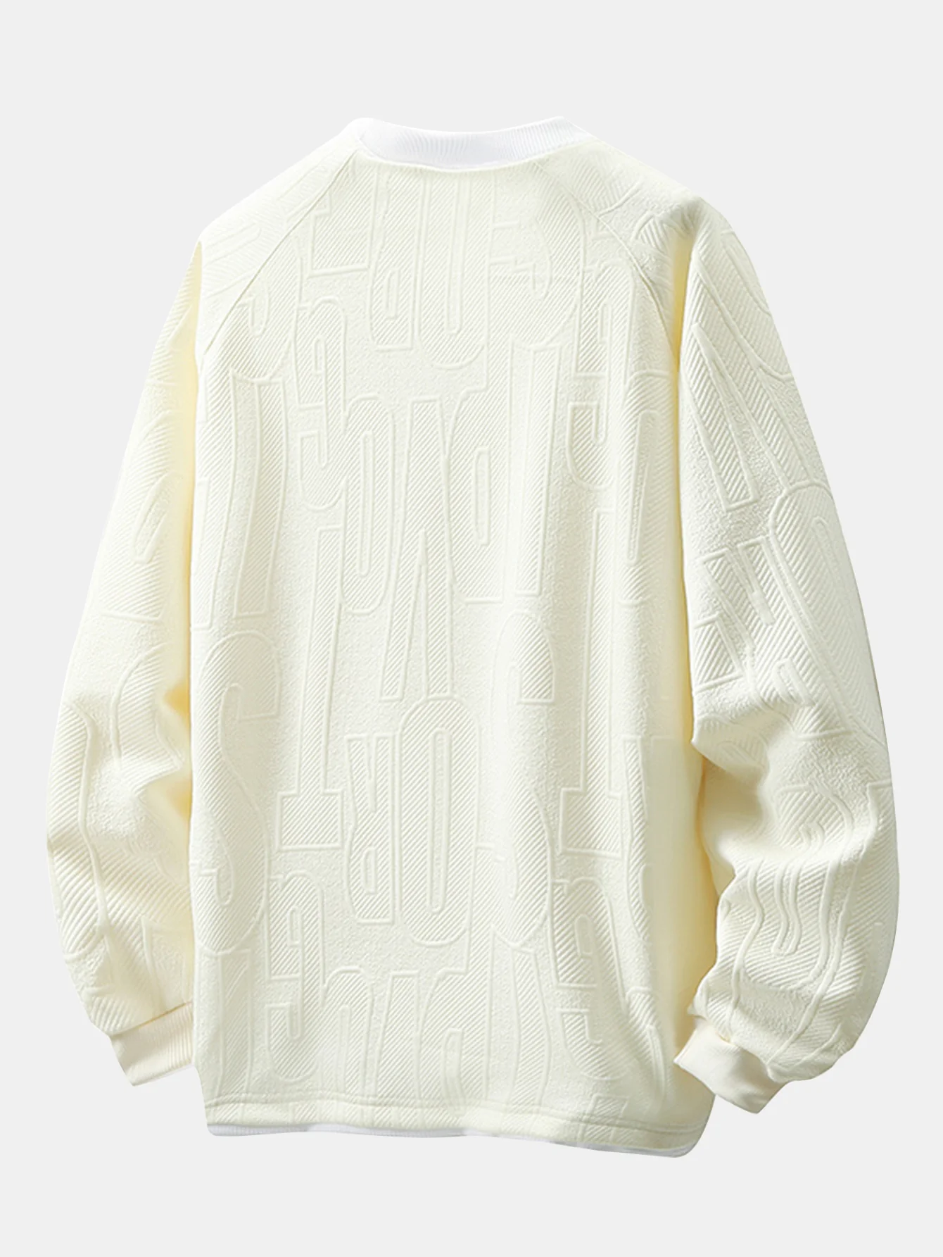 Locker sitzendes 2-in-1 Buchstaben-Jacquard Sweatshirt mit Reverskragen - Image 6