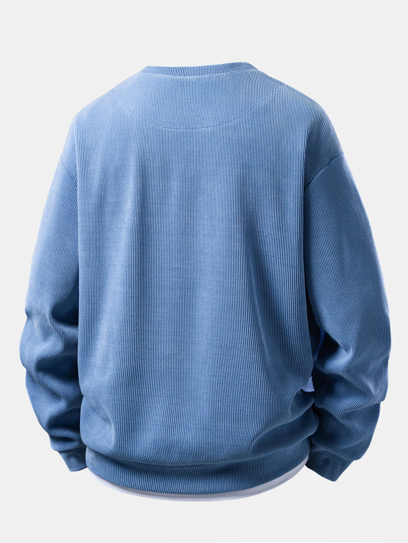 Relax Fit 2 In 1 Notched Collar Waffle Sweatshirt - Image 2