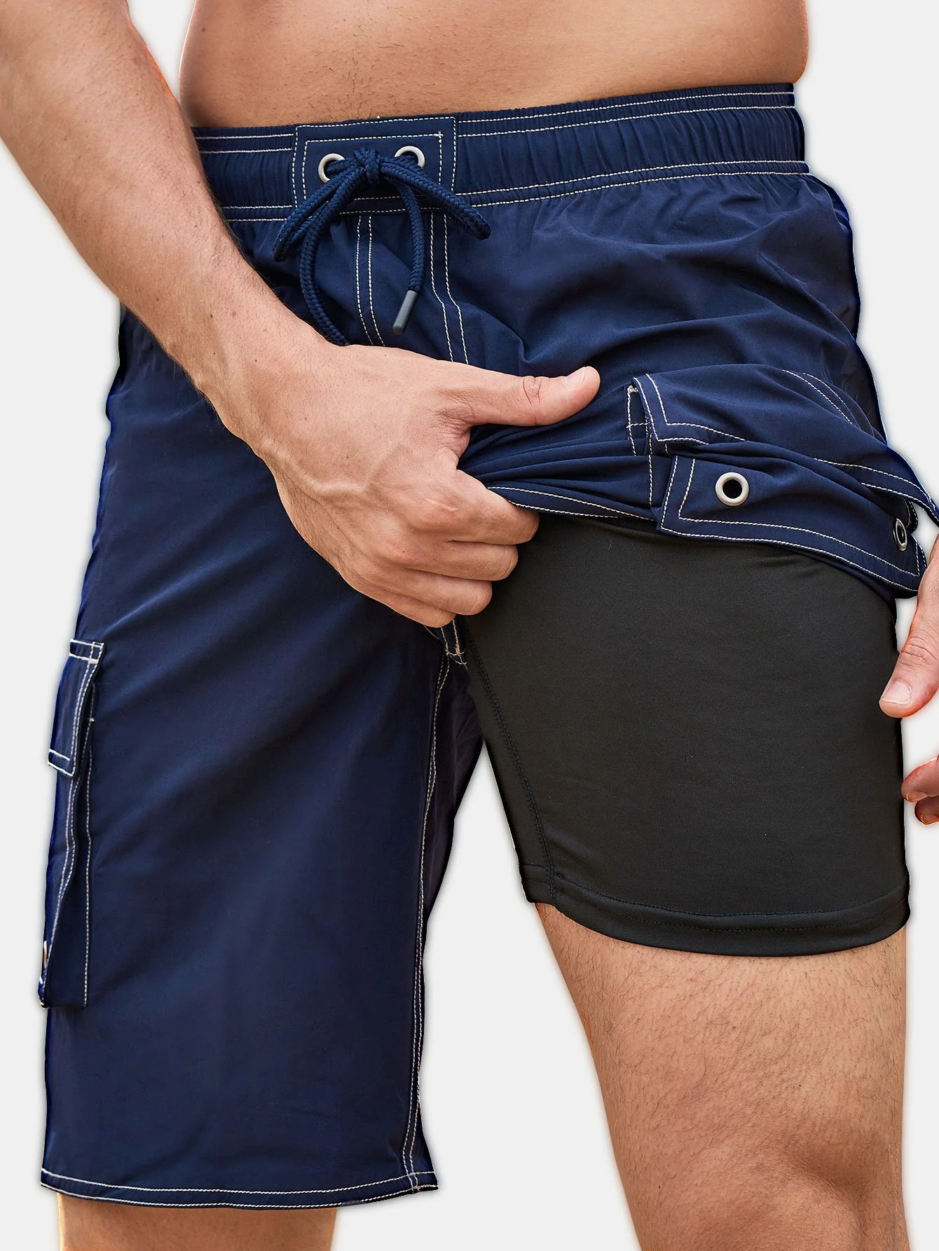2-in-1 Outdoor Strand Schwimmshorts
