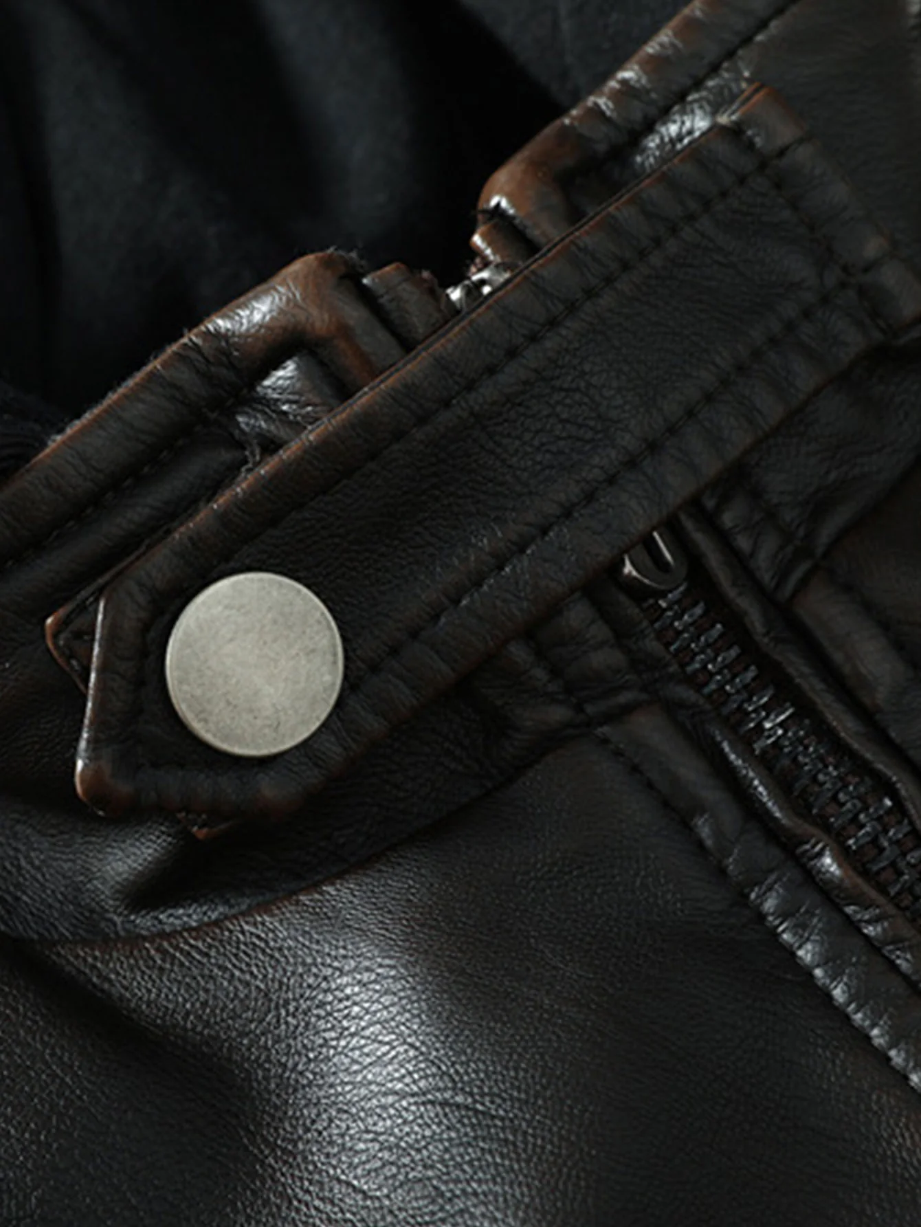 2 in 1 PU-Lederjacke mit abnehmbarem Kapuzenverschluss - Image 5