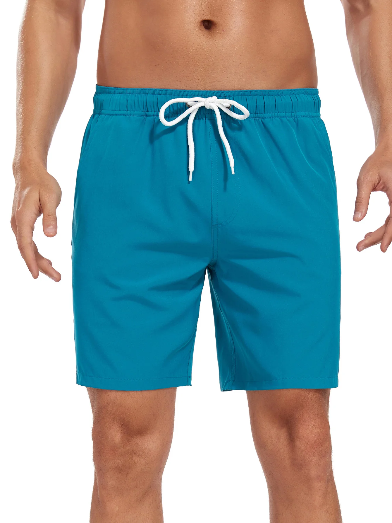 2-in-1 Einfarbige Badeshorts mit Kordelzug - Image 19