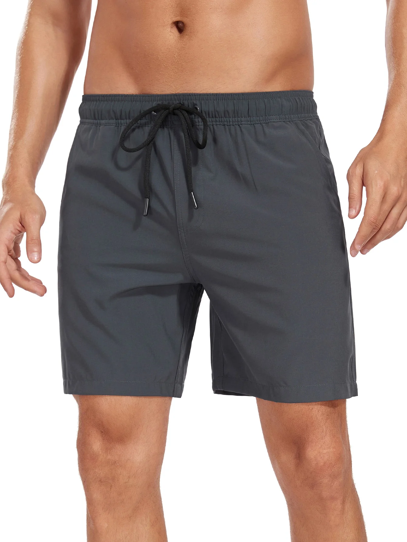 2-in-1 Einfarbige Badeshorts mit Kordelzug - Image 25