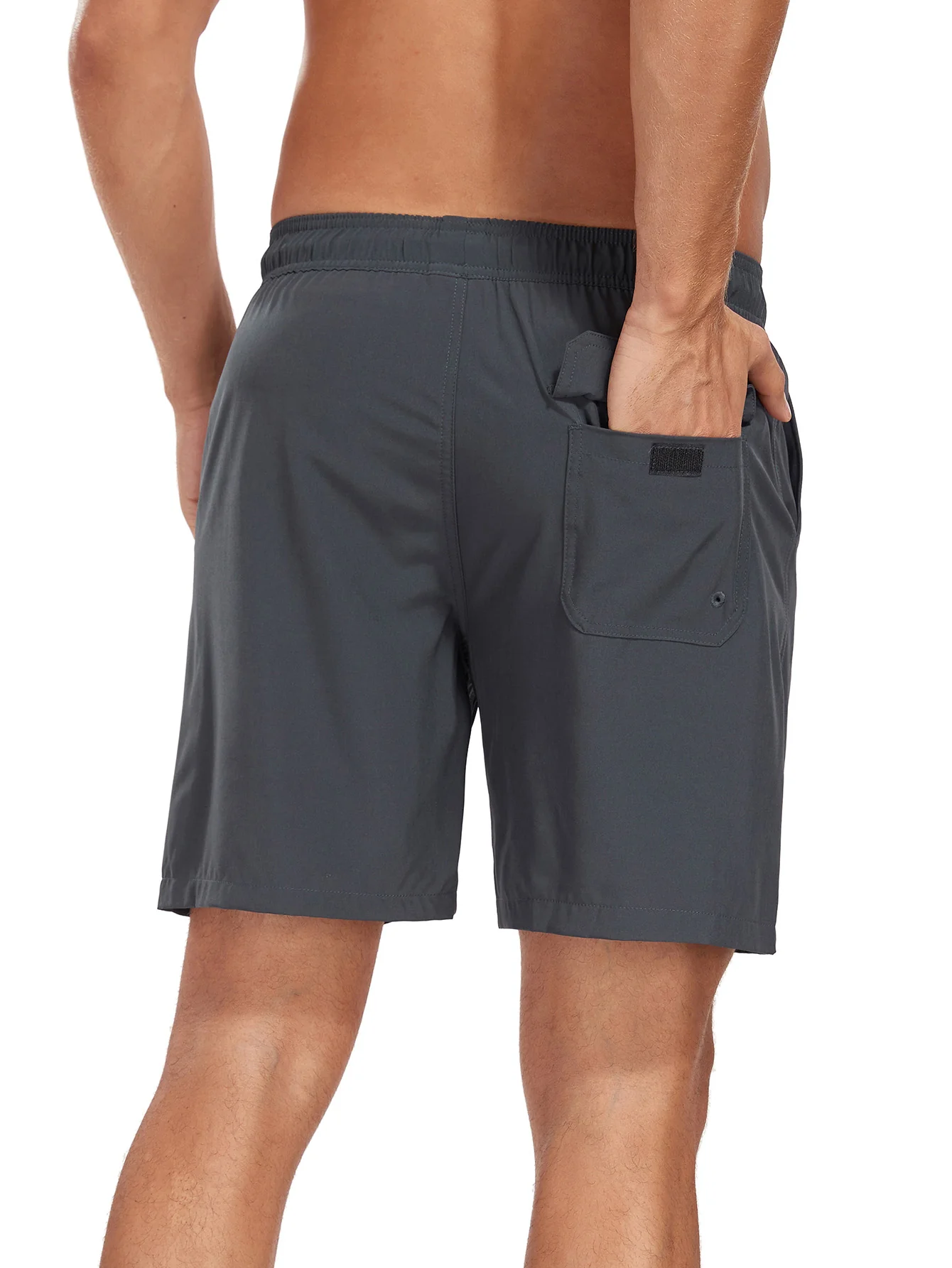 2-in-1 Einfarbige Badeshorts mit Kordelzug - Image 28