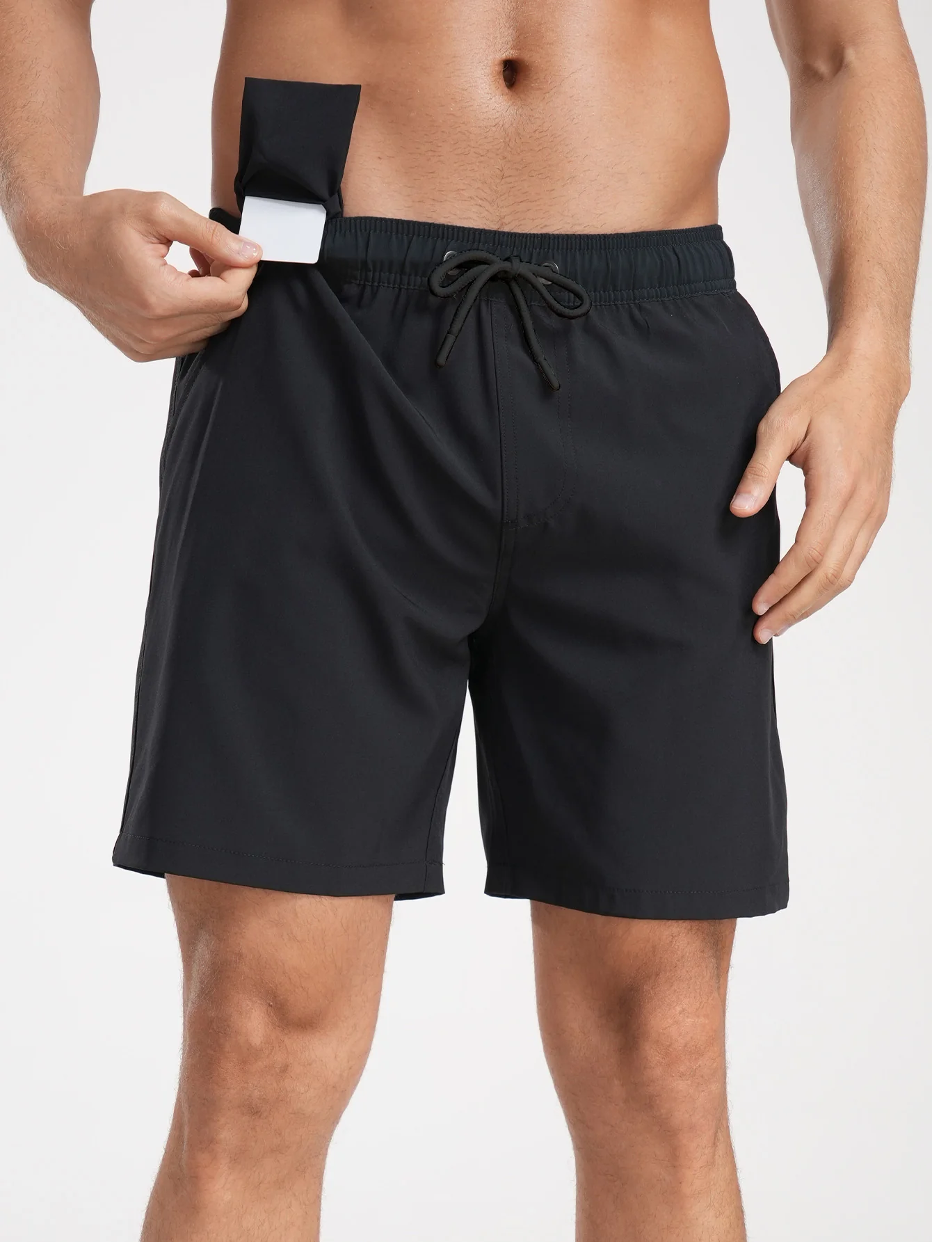 2-in-1 Einfarbige Badeshorts mit Kordelzug - Image 30