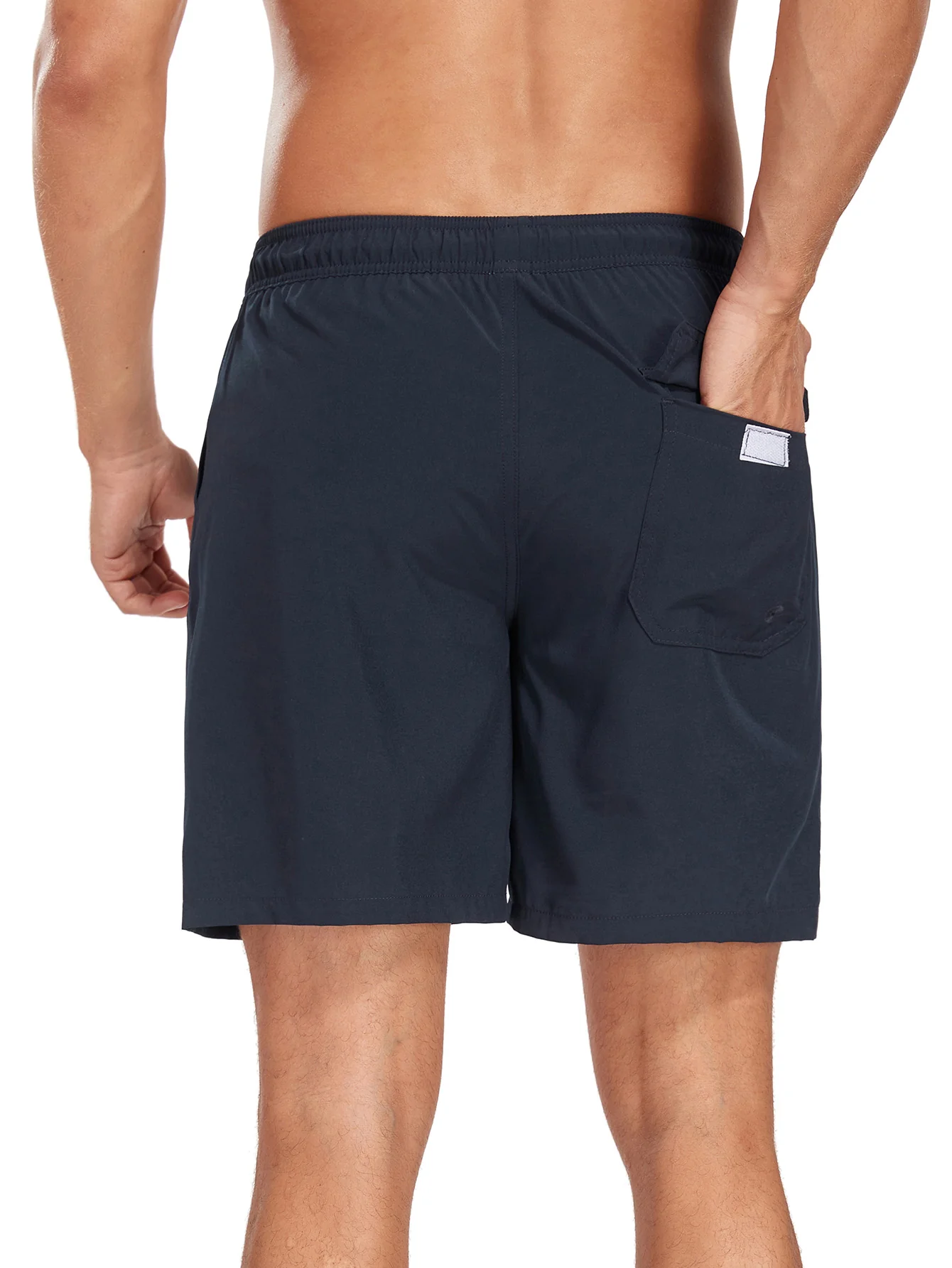 2-in-1 Einfarbige Badeshorts mit Kordelzug - Image 7