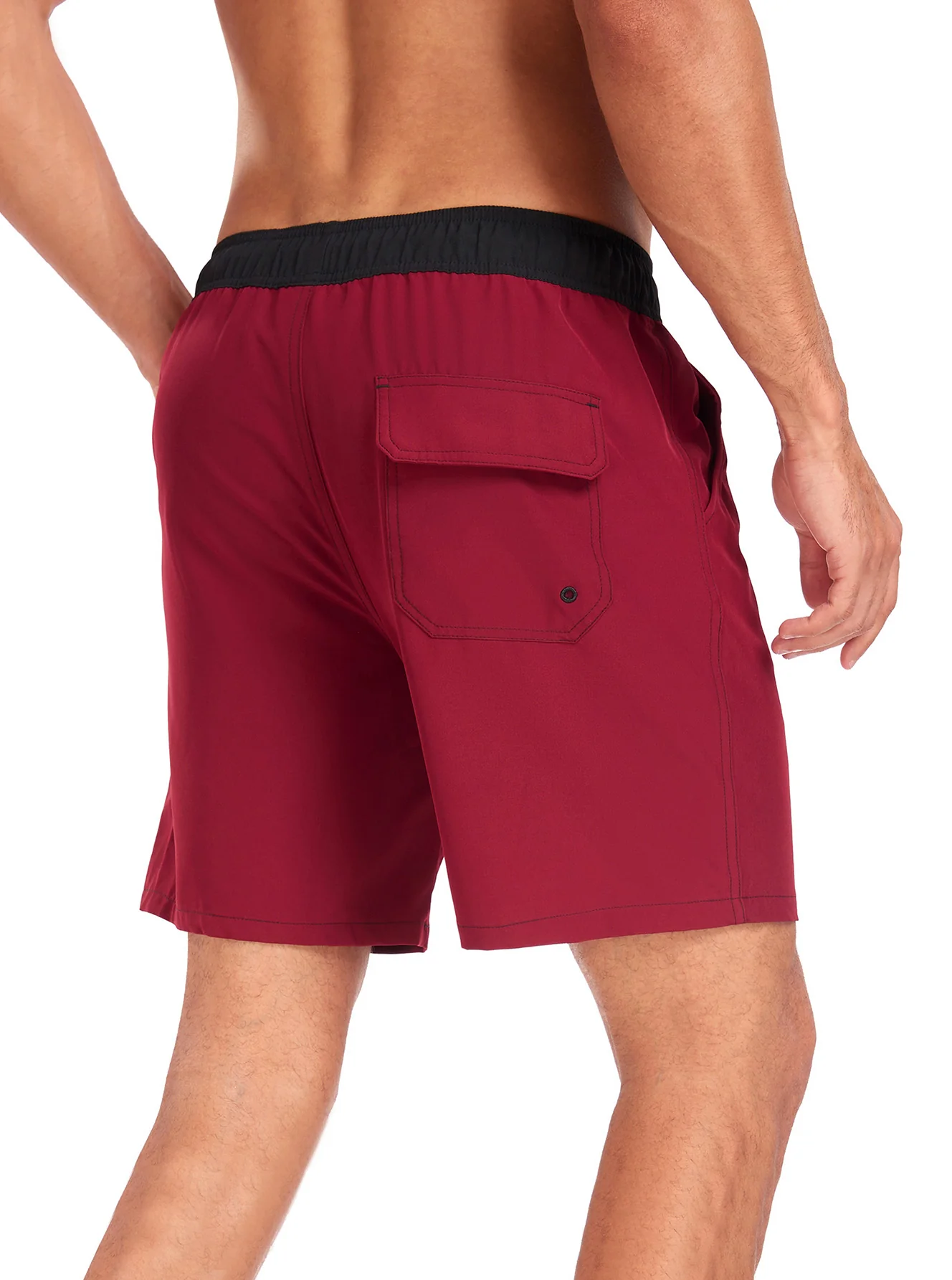 2-in-1 Einfarbige Schwimmshorts mit Kordelzug und Tasche - Image 15