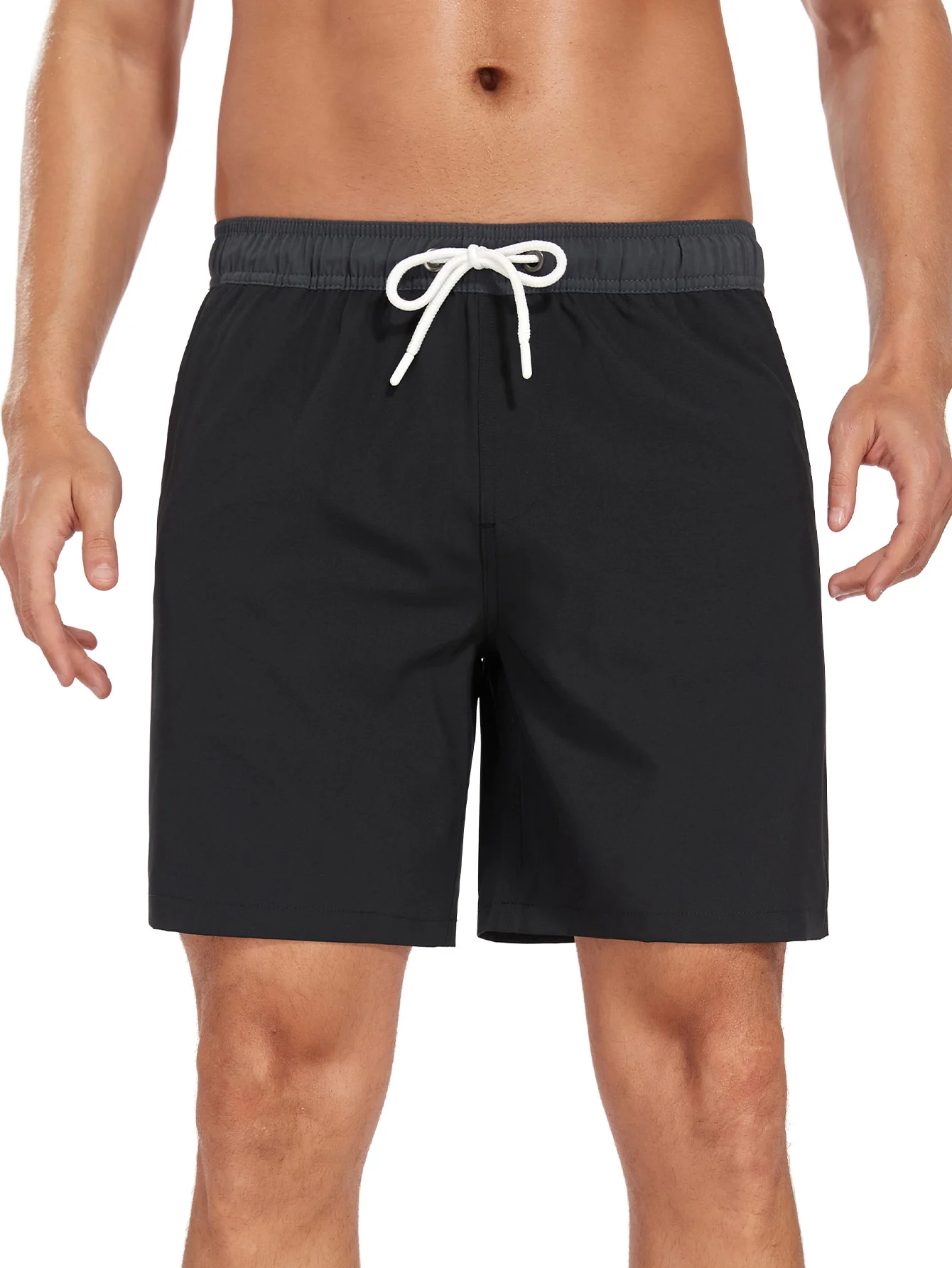 2-in-1 Einfarbige Schwimmshorts mit Kordelzug und Tasche - Image 16