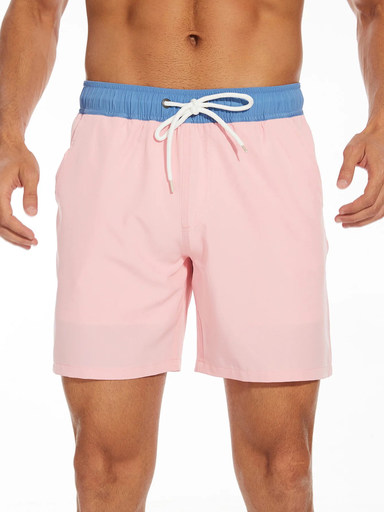 2-in-1 Einfarbige Schwimmshorts mit Kordelzug und Tasche - Image 2