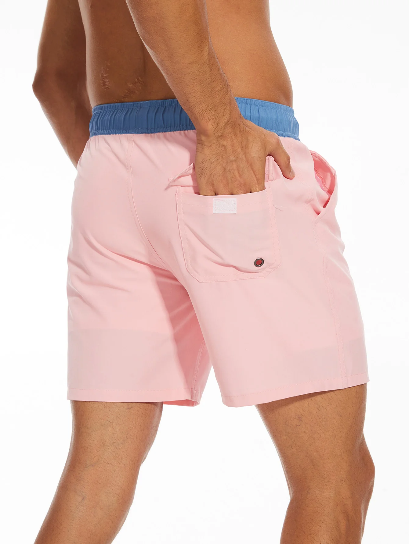 2-in-1 Einfarbige Schwimmshorts mit Kordelzug und Tasche - Image 5