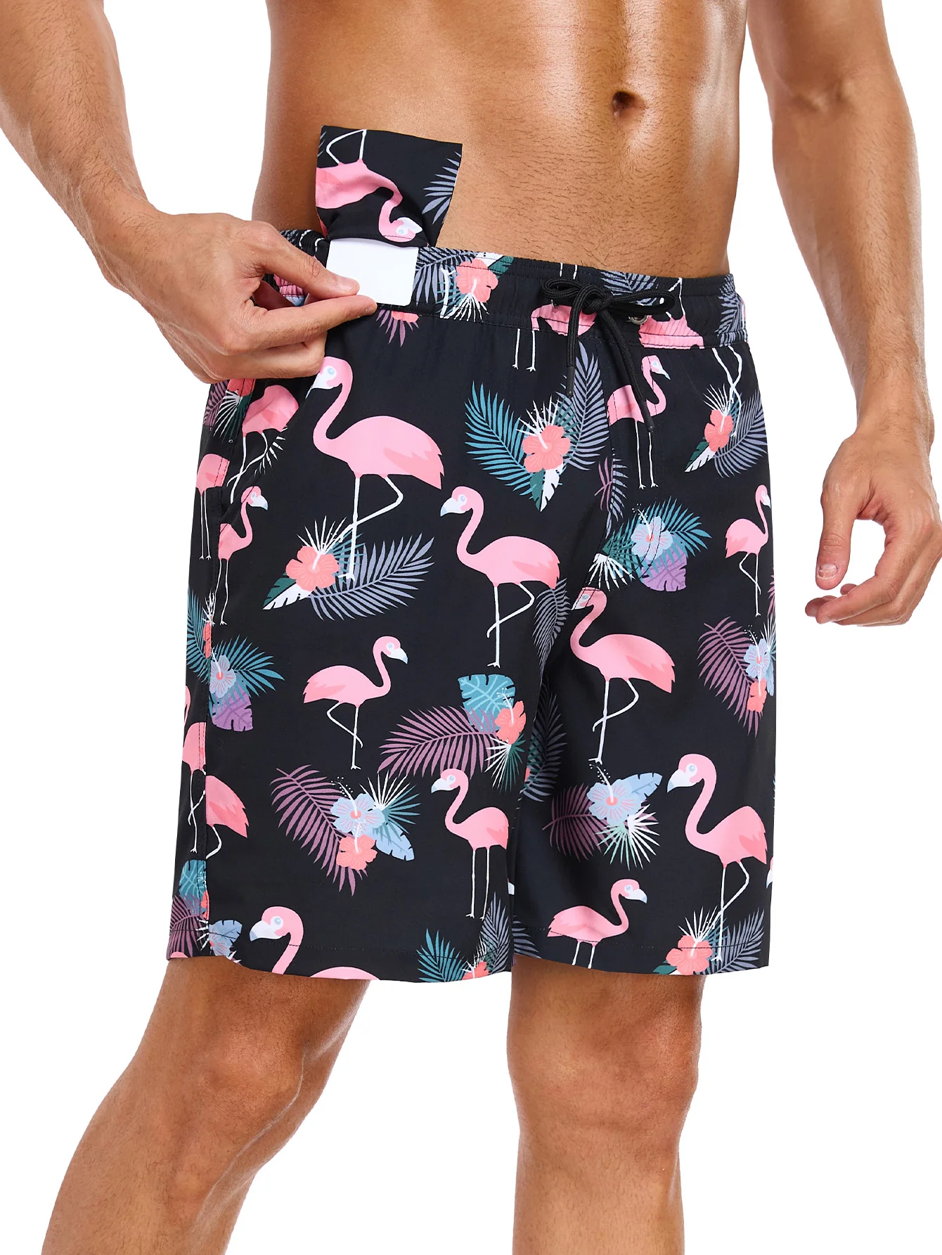 2-in-1 Badehose mit tropischem Flamingo-Print - Image 3