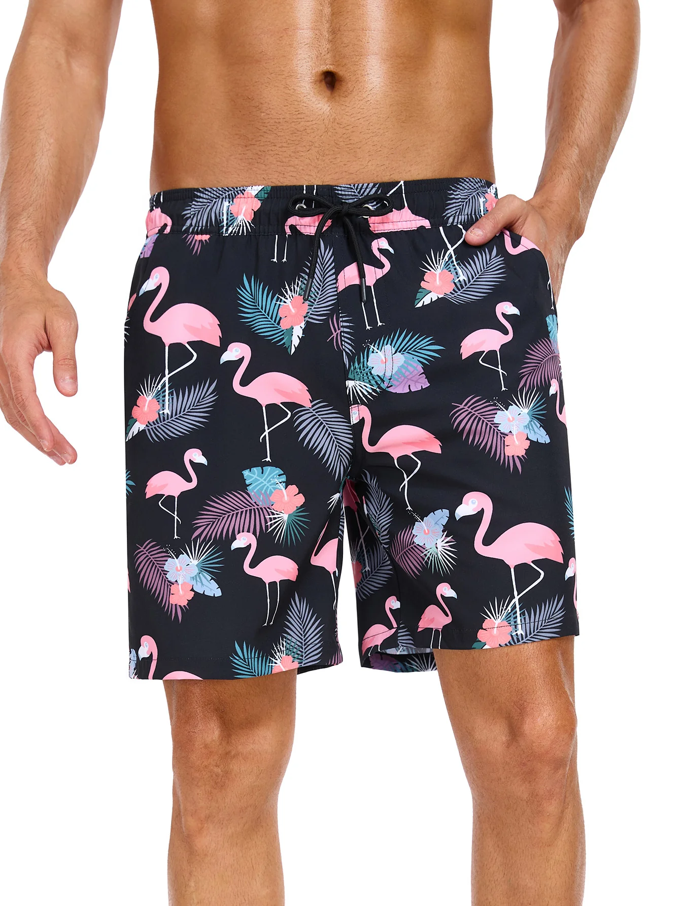 2-in-1 Badehose mit tropischem Flamingo-Print - Image 4