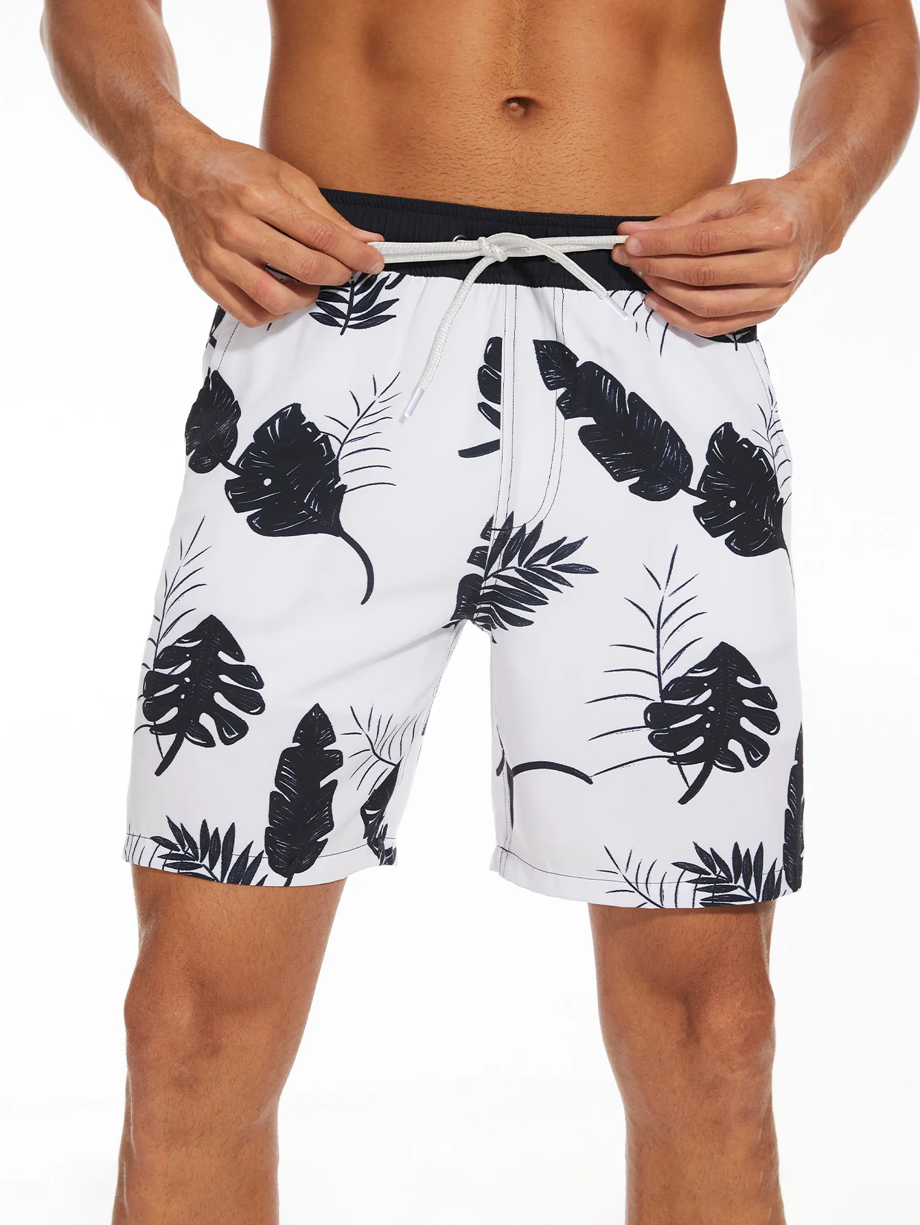 2-in-1 Badehose mit tropischem Blätterdruck - Image 2