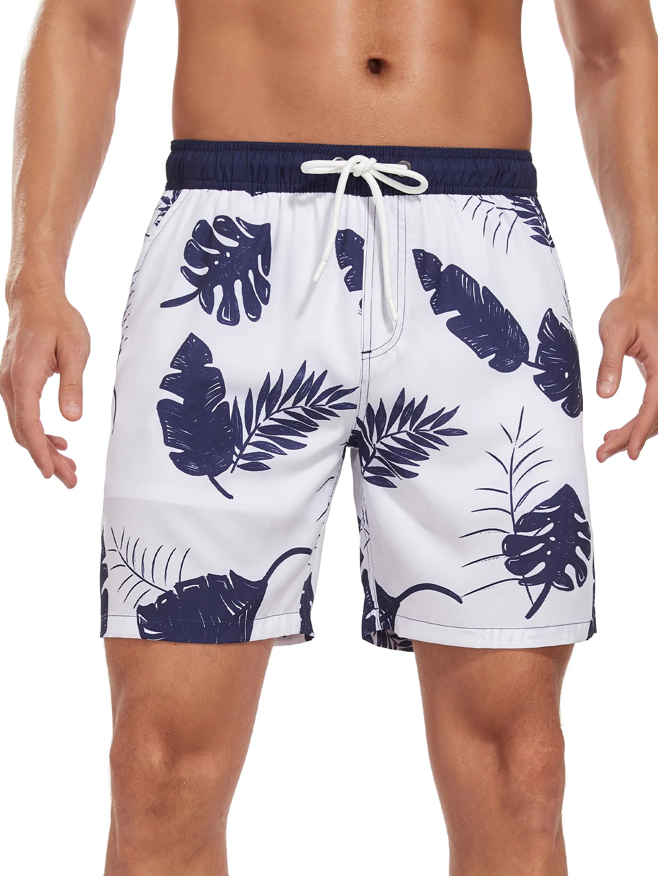 2-in-1 Badehose mit tropischem Blätterdruck - Image 4