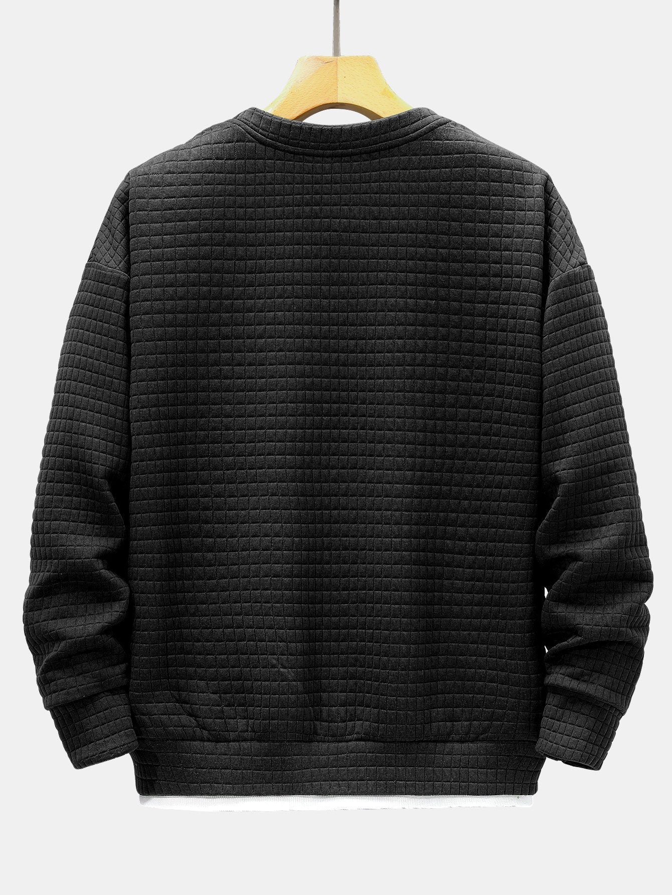Relax Fit 2 In 1 Waffel Crew Neck Sweatshirt - Image 2