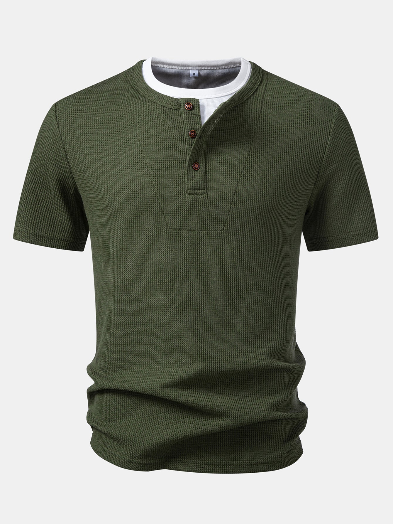 2 In 1 Waffle Henley Shirt