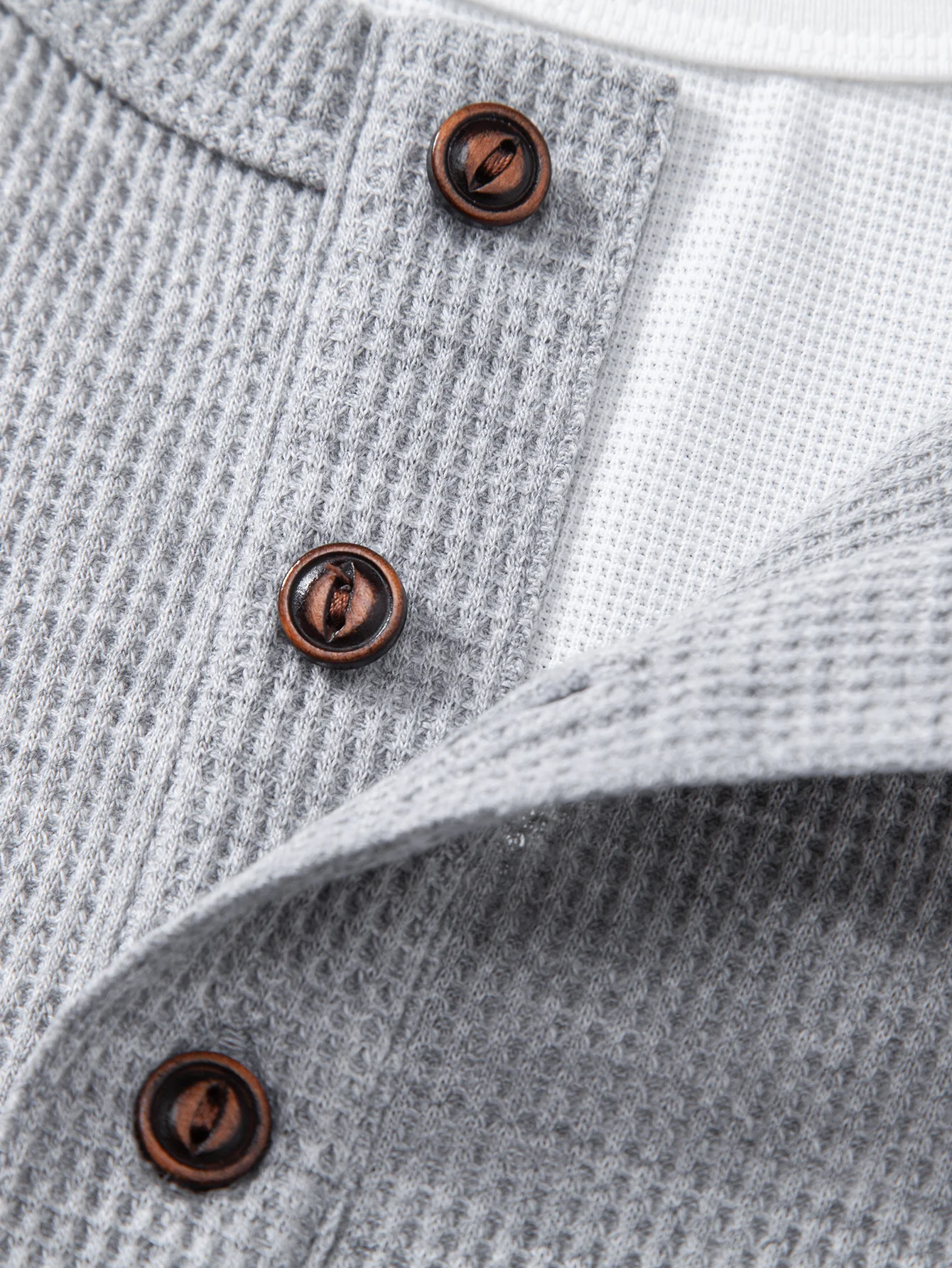 2 In 1 Waffle Henley Shirt - Image 15