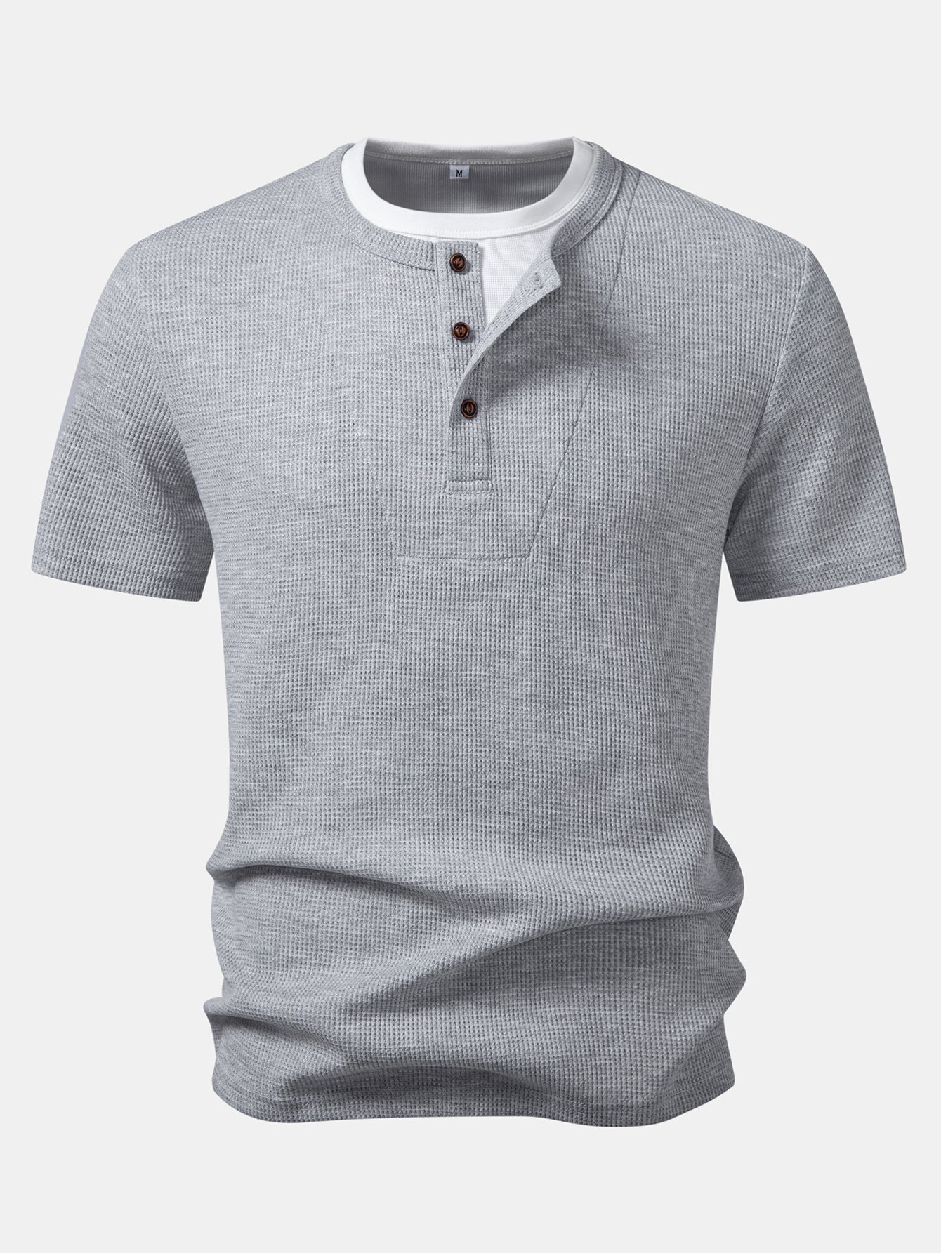 2 In 1 Waffle Henley Shirt - Image 3