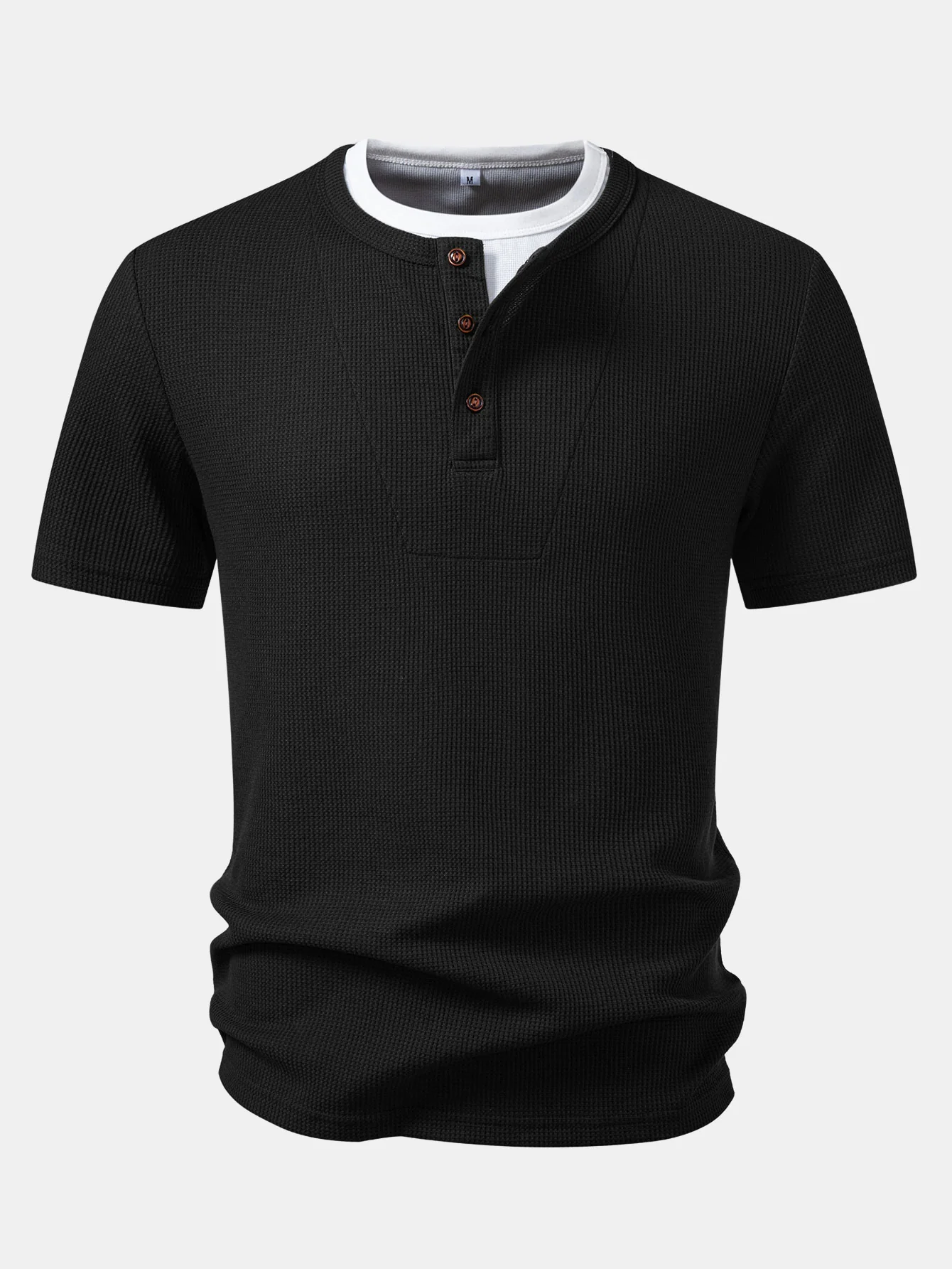 2 In 1 Waffle Henley Shirt - Image 5