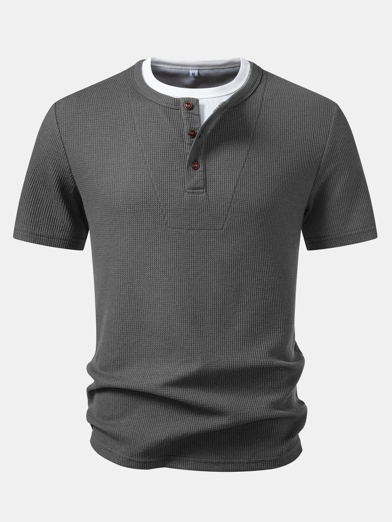 2 In 1 Waffle Henley Shirt - Image 9