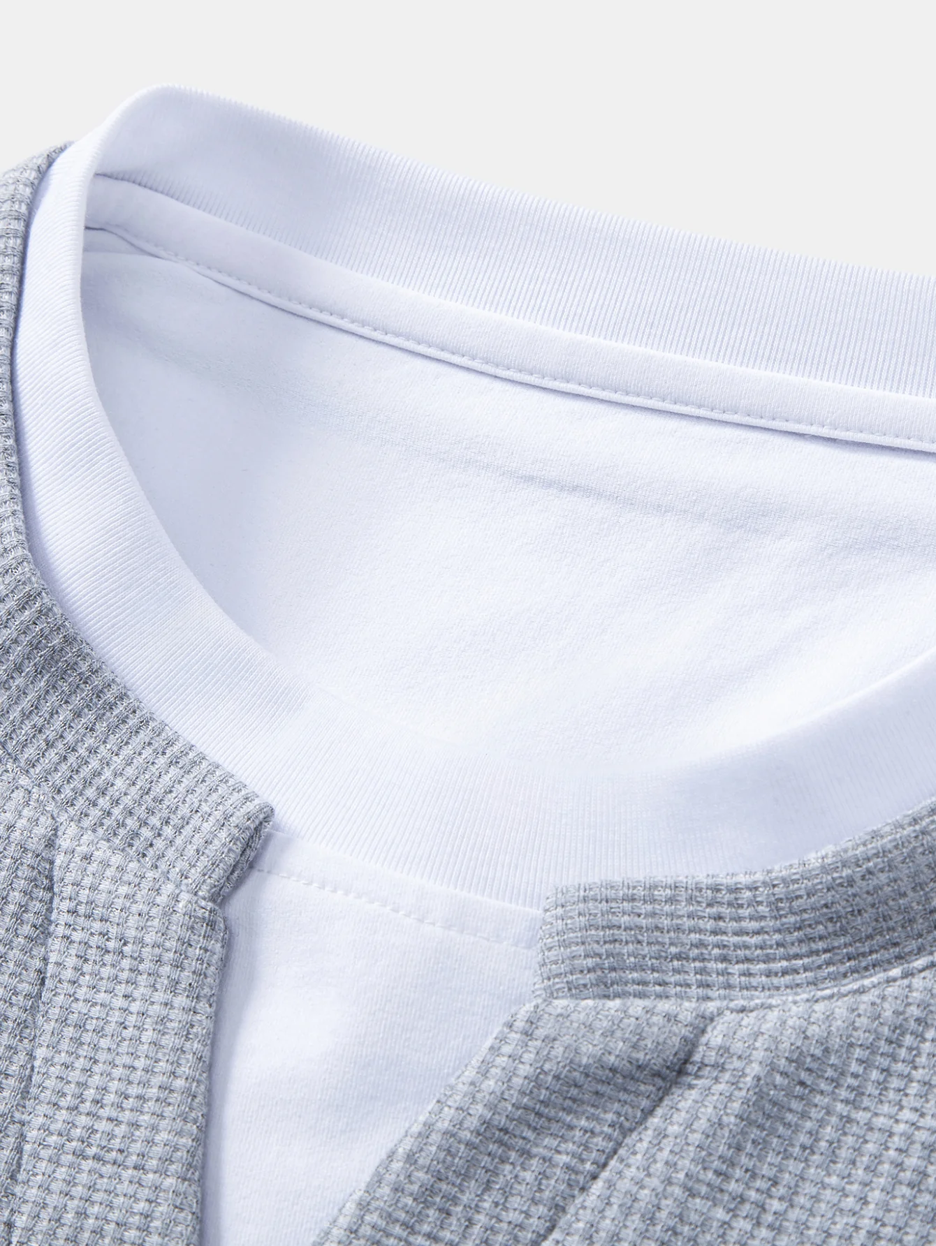 2 In 1 Waffle Notched Collar Sweatshirt - Image 5