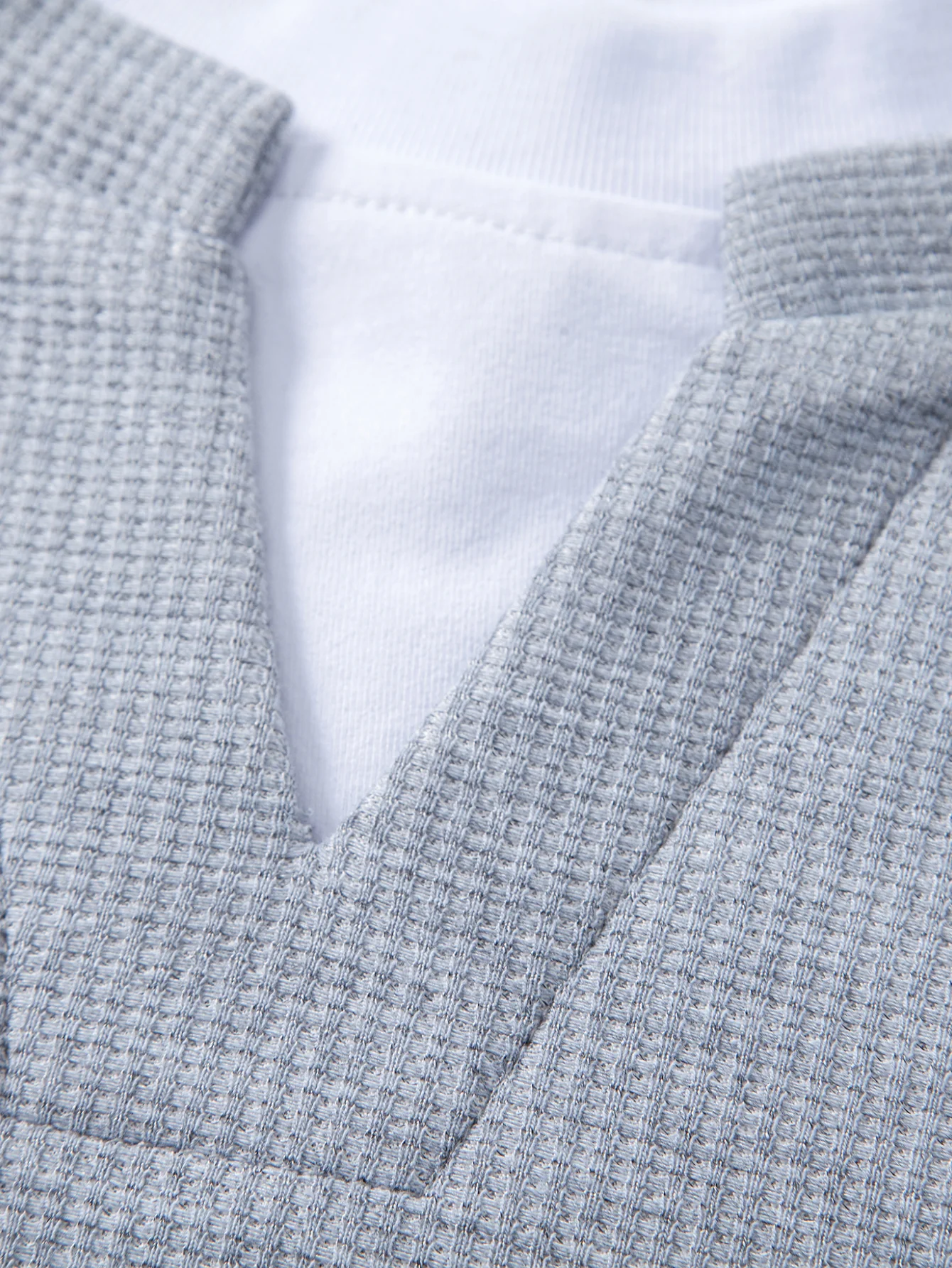2 In 1 Waffle Notched Collar Sweatshirt - Image 6