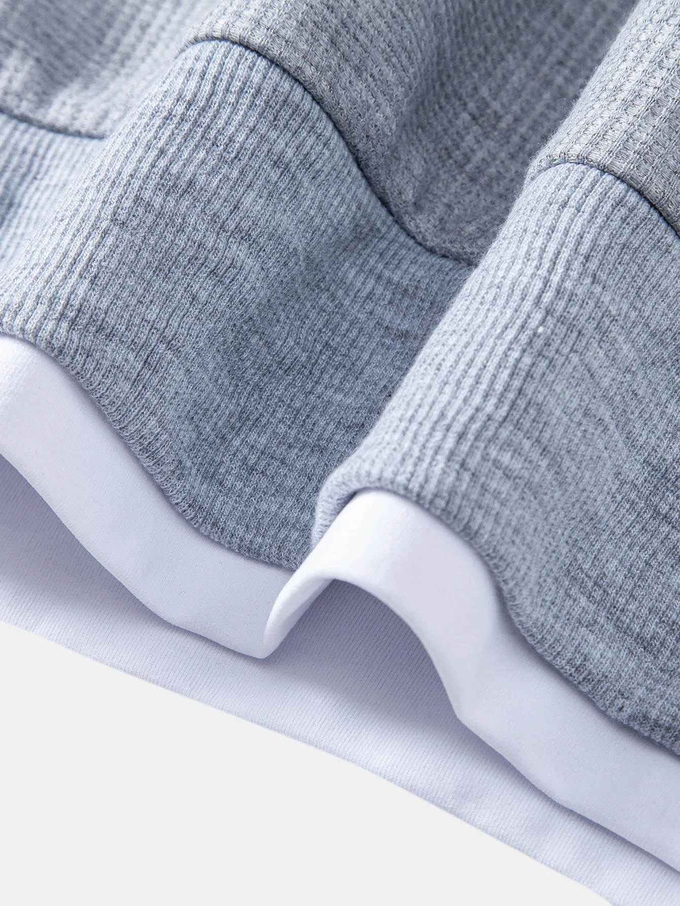 2 In 1 Waffle Notched Collar Sweatshirt - Image 7