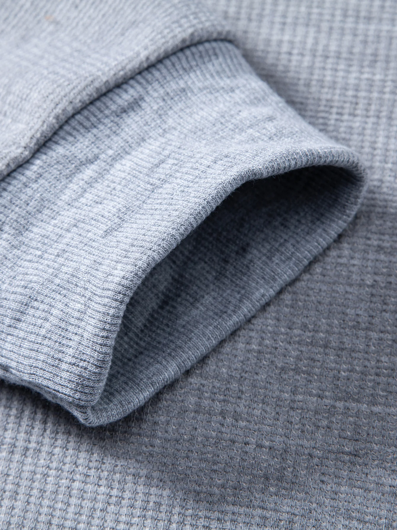 2 In 1 Waffle Notched Collar Sweatshirt - Image 8