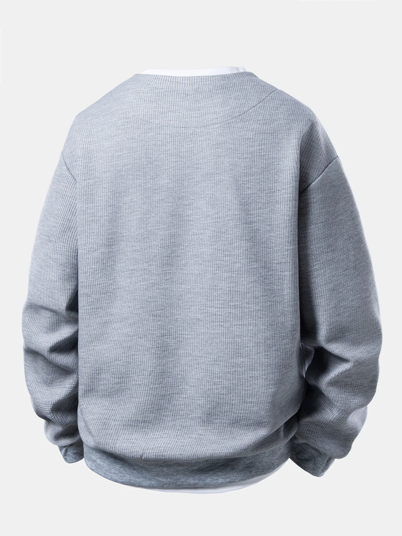 2 In 1 Waffle Notched Collar Sweatshirt - Image 2