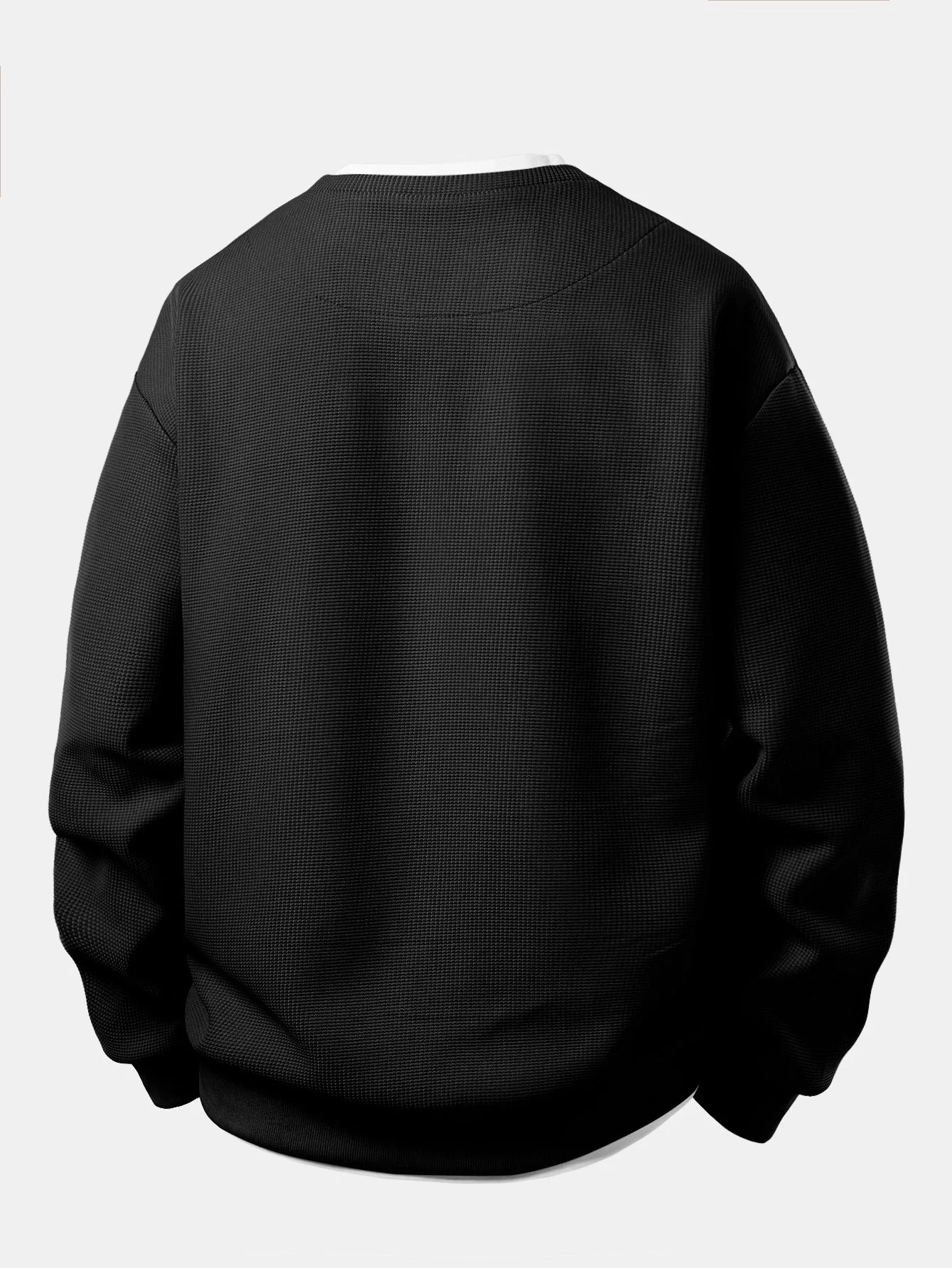 2 In 1 Waffle Notched Collar Sweatshirt - Image 4