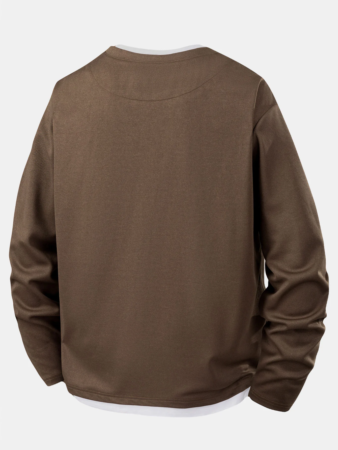 2 Pieces Relax Fit 2 In 1 Notched Collar Textured T-Shirt - Image 3
