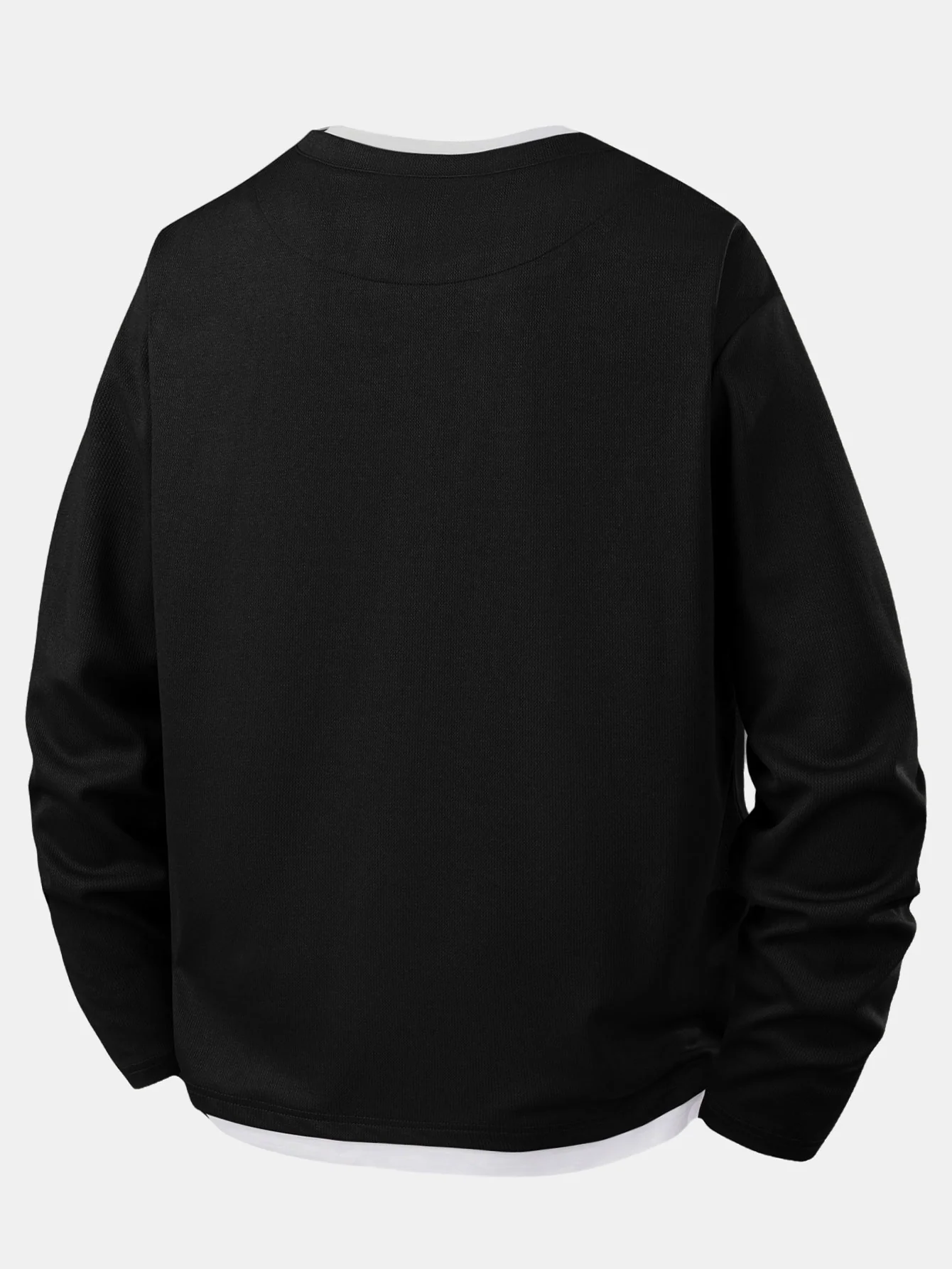 2 Pieces Relax Fit 2 In 1 Notched Collar Textured T-Shirt - Image 5